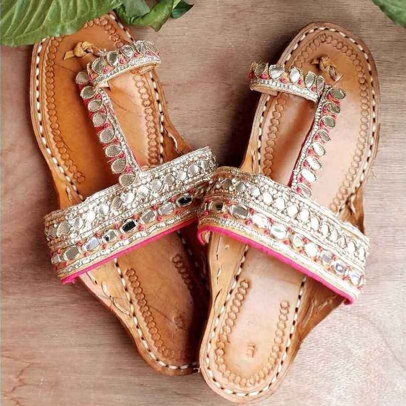 Durban Ethnic Natural Silk Leather Sandals