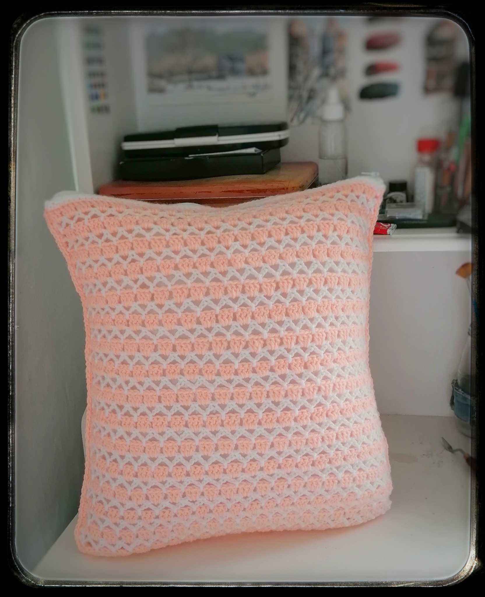 Crochet pillow cover