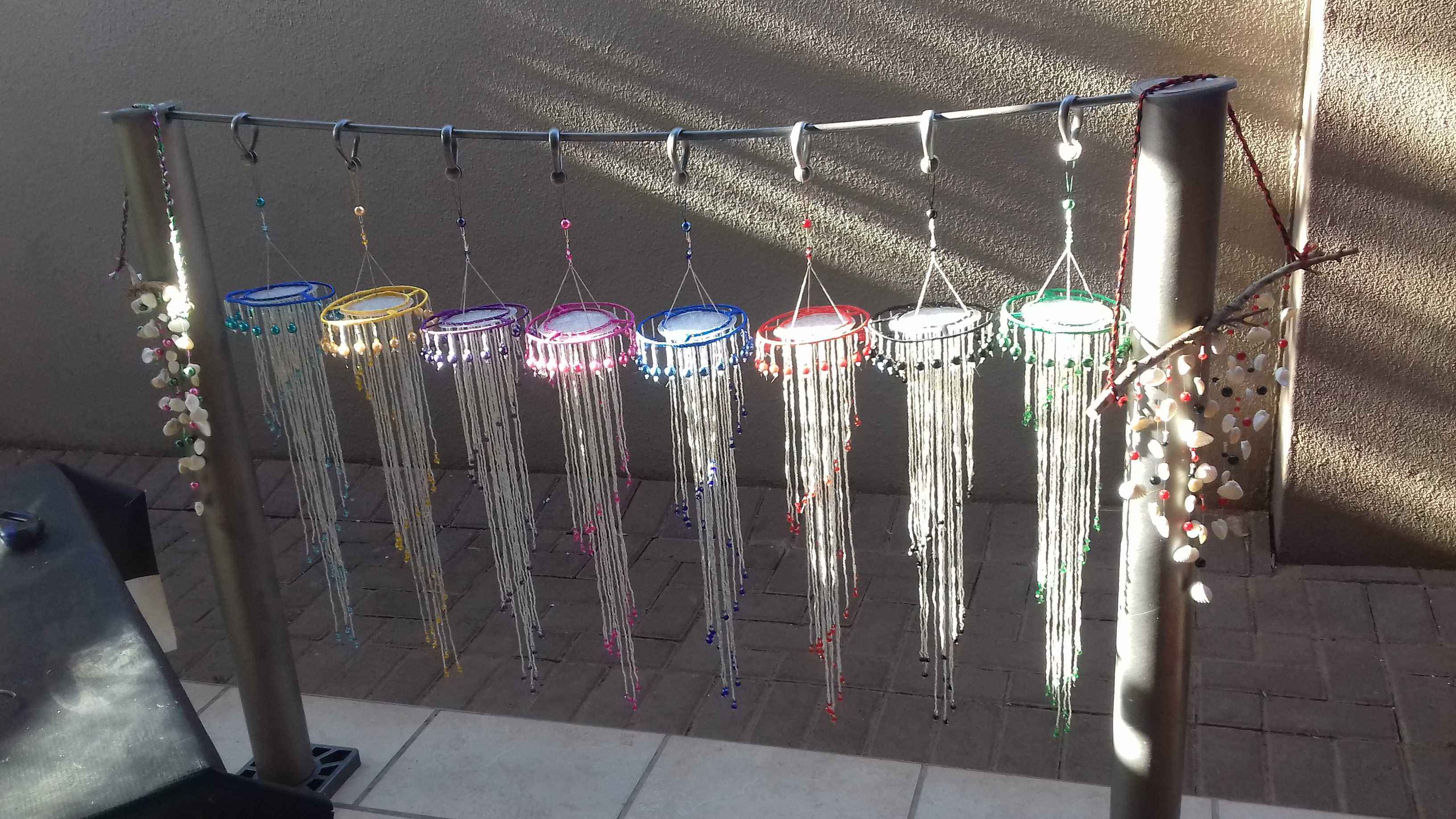 Homemade handmade beaded chandeliers