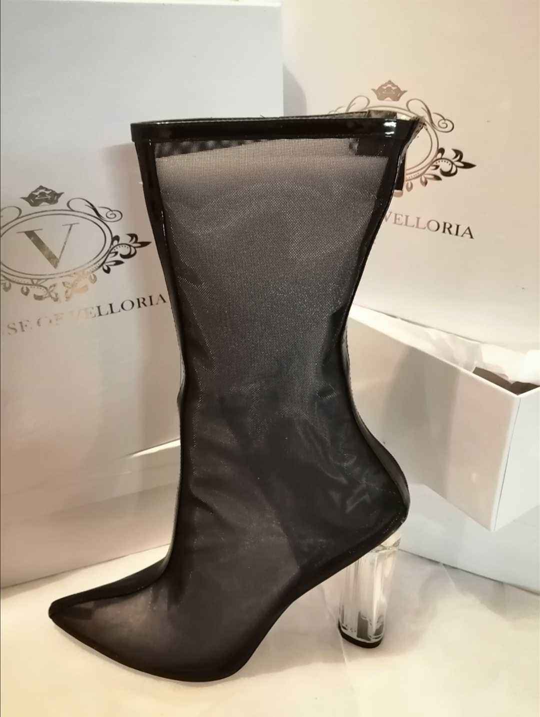 Black clear boots