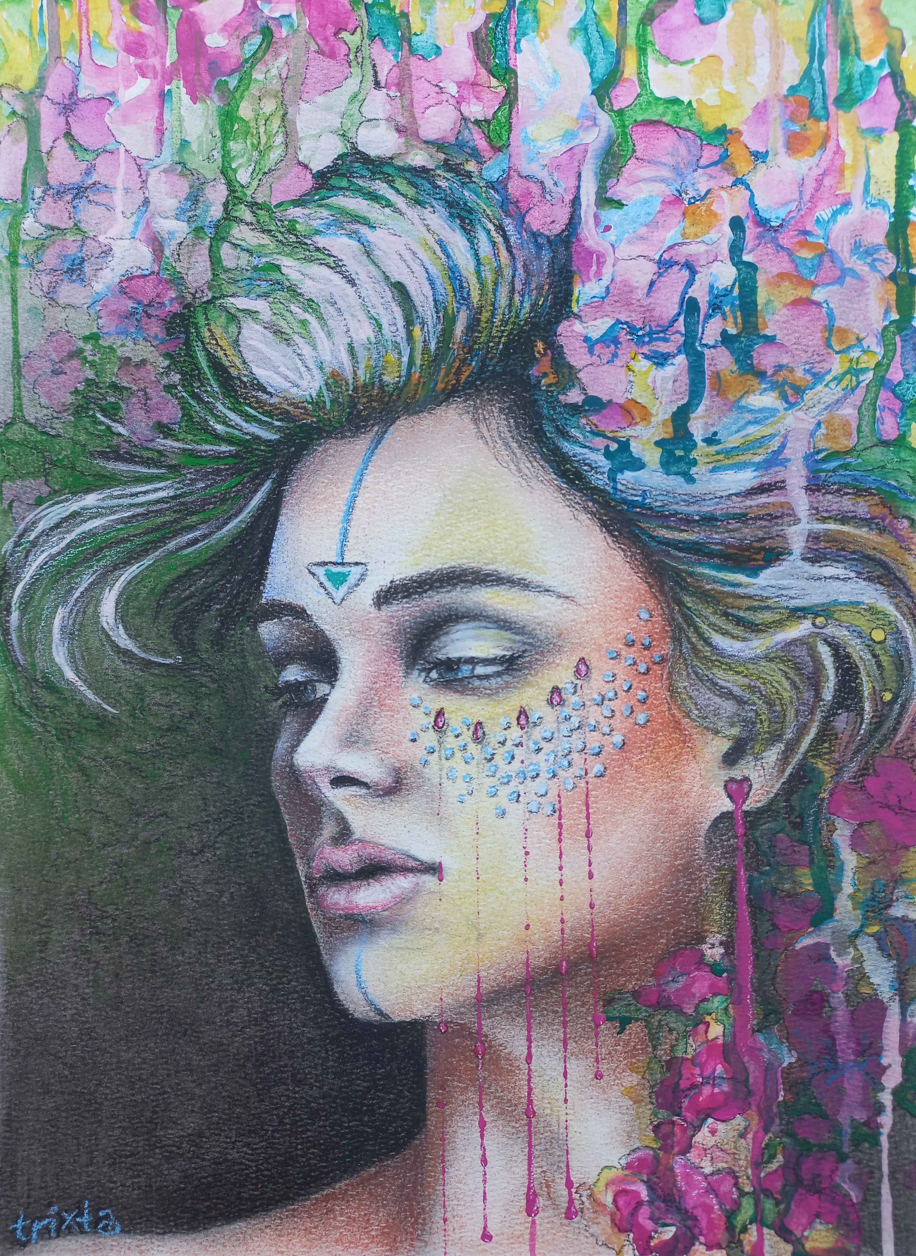 A head full if flowers