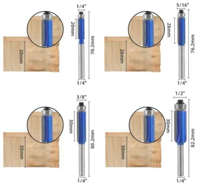 Flush trim router bit