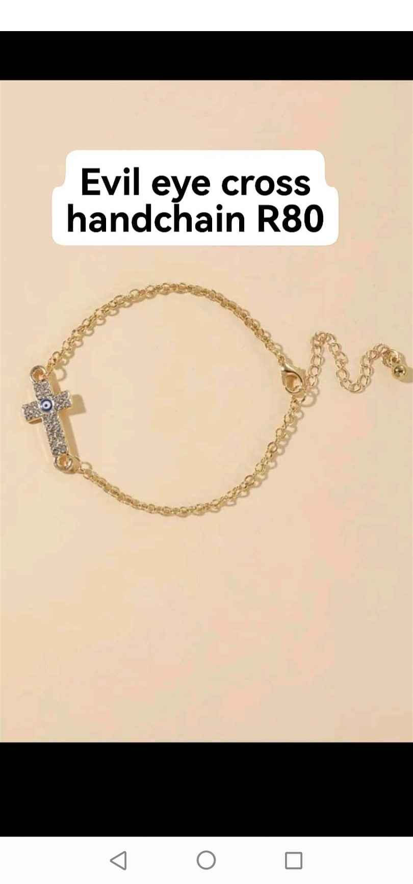 Evil eye cross handchain 
