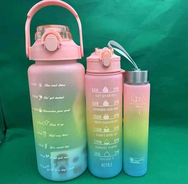 3 piece motivational water bottle set