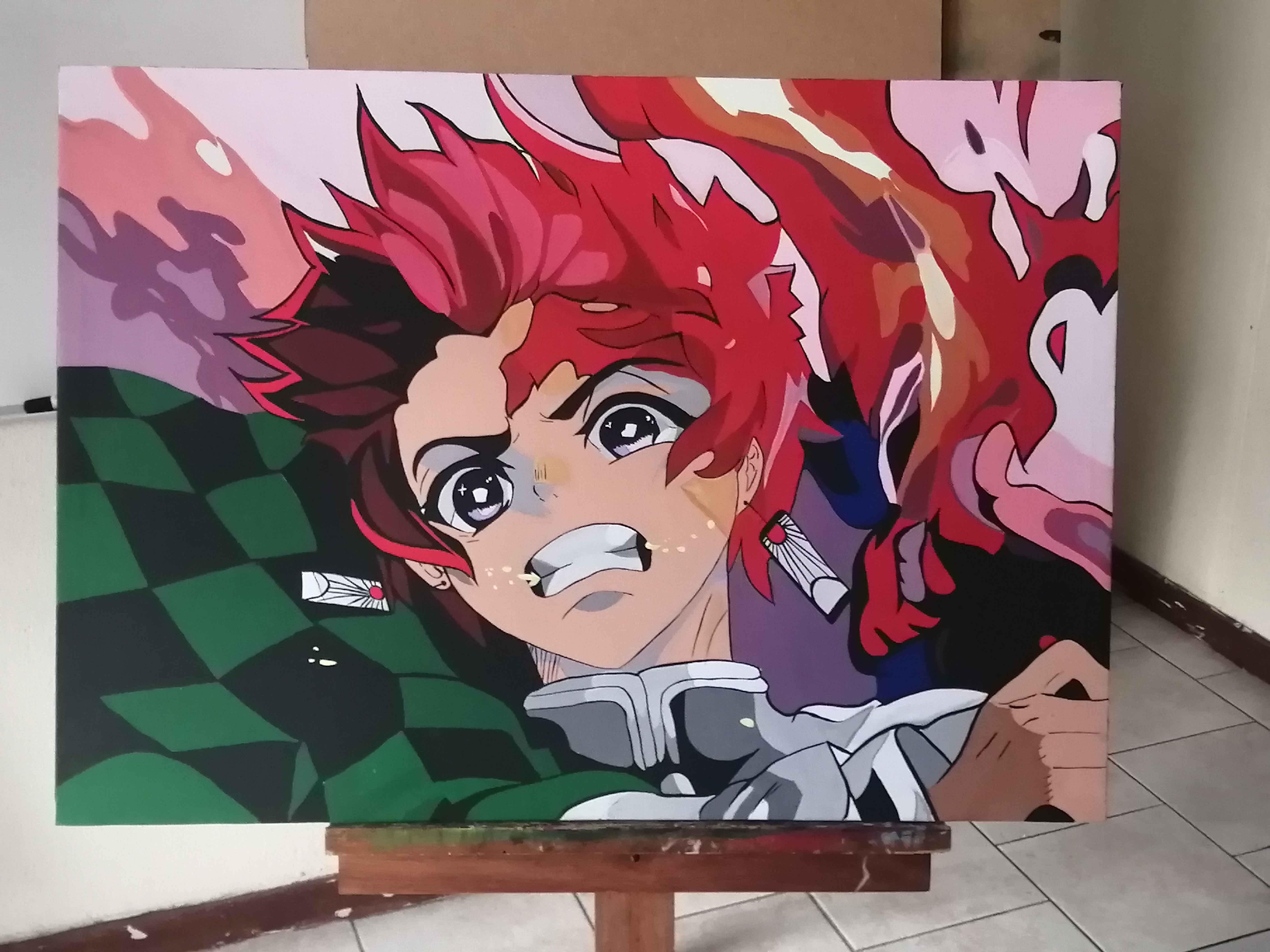 Anime painting Tanjiro
