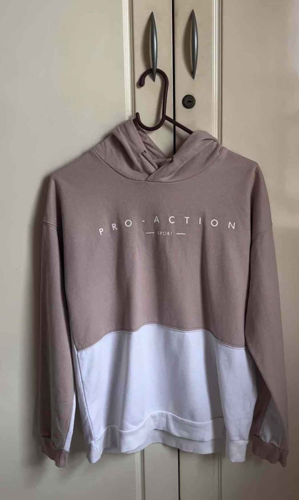 Pro-action pink + white sweater