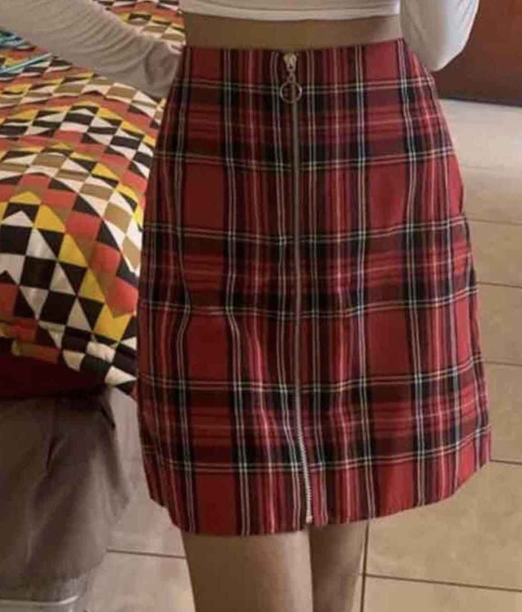 Red checkered skirt.Size small