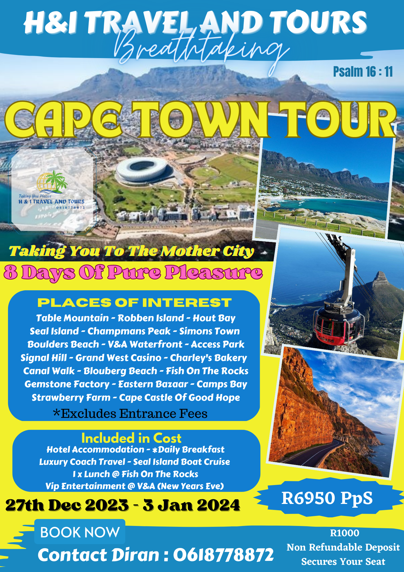 Cape Town Tour Dec 28/23 - Jan02/24