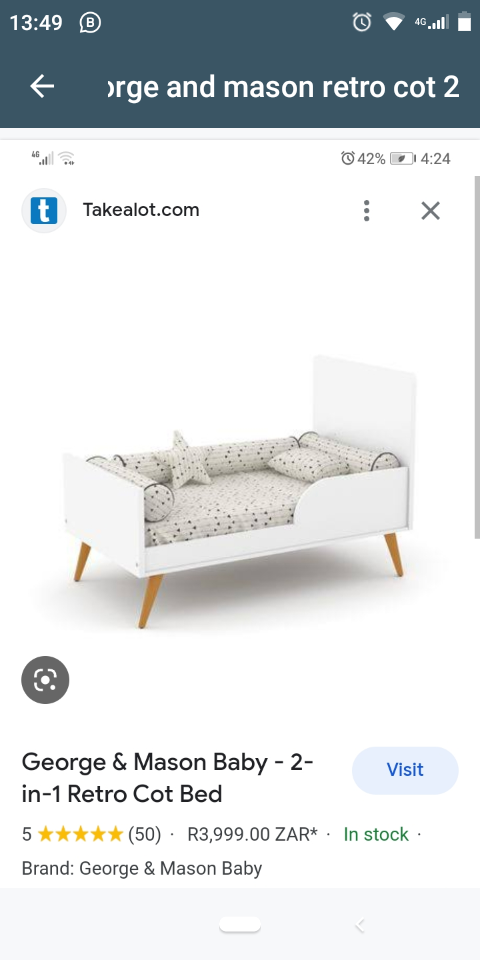 George and Mason 2 in 1 cot bed