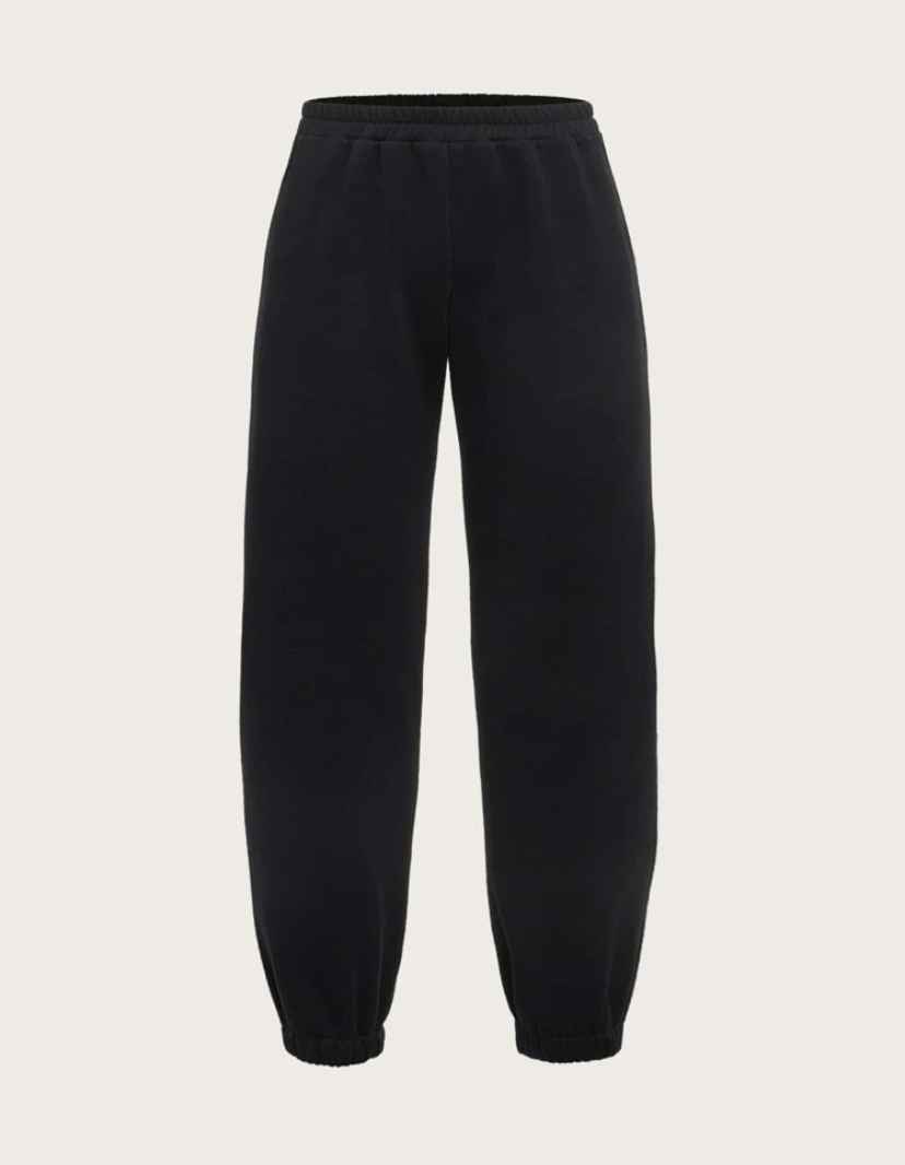 black elastic waist sweatpants 