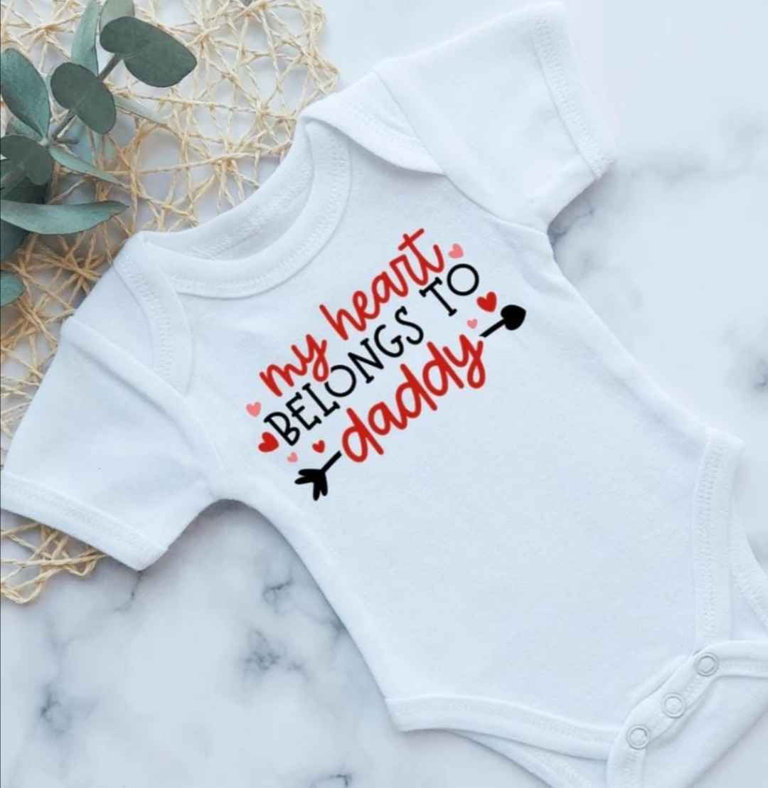 Infant romper short sleeve- my heart