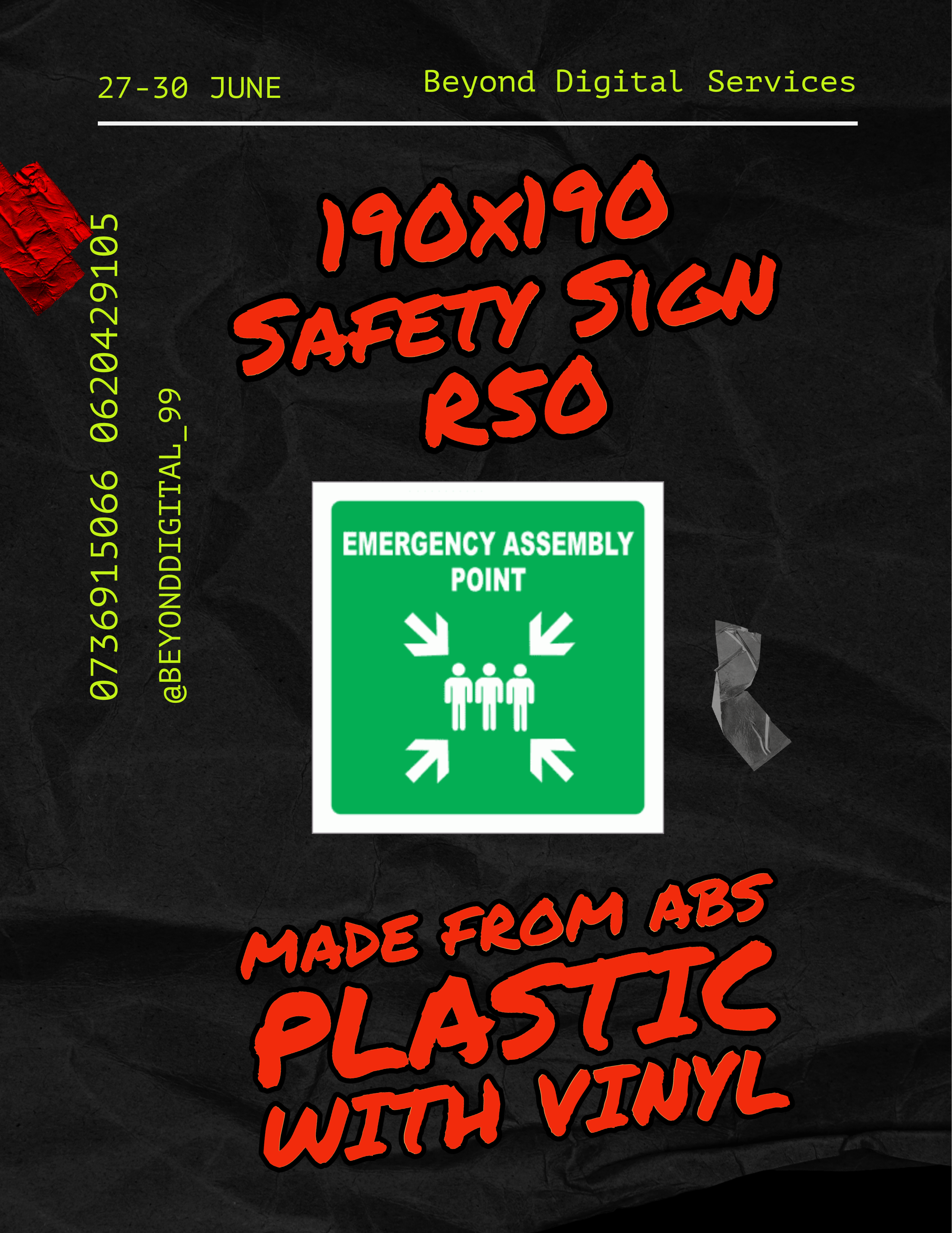 190x190 Safety Sign Board