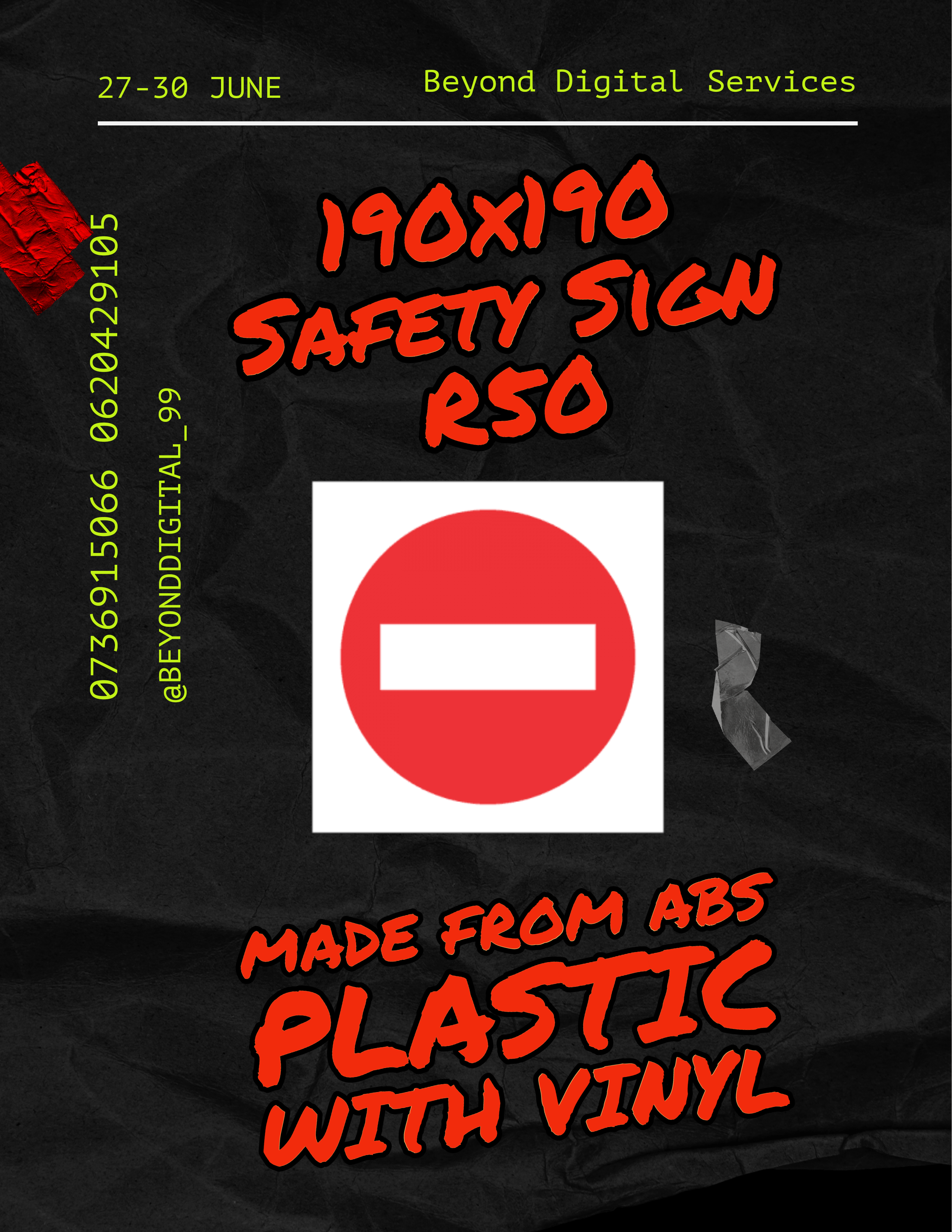 190x190 Safety Sign Board