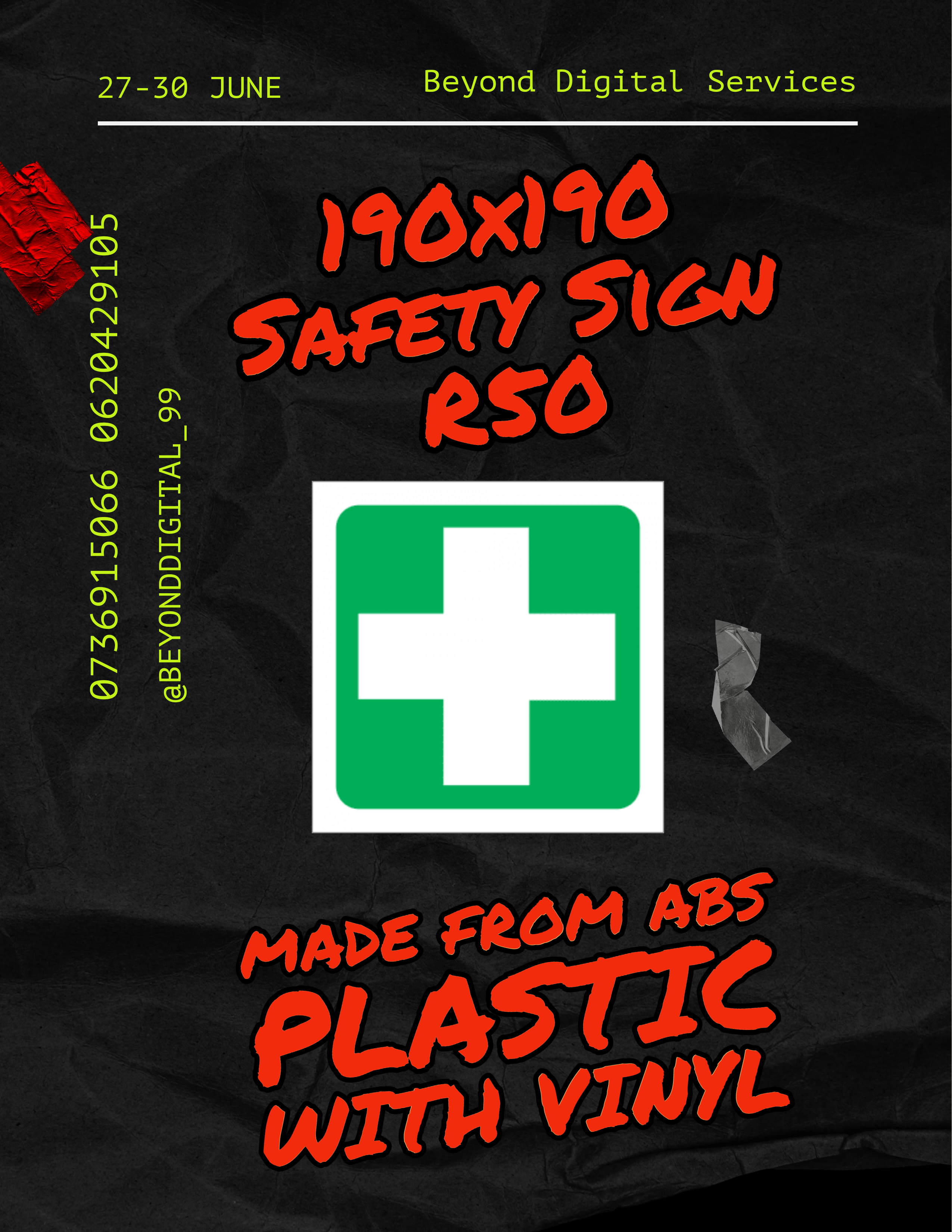 190x190 Safety Sign Board
