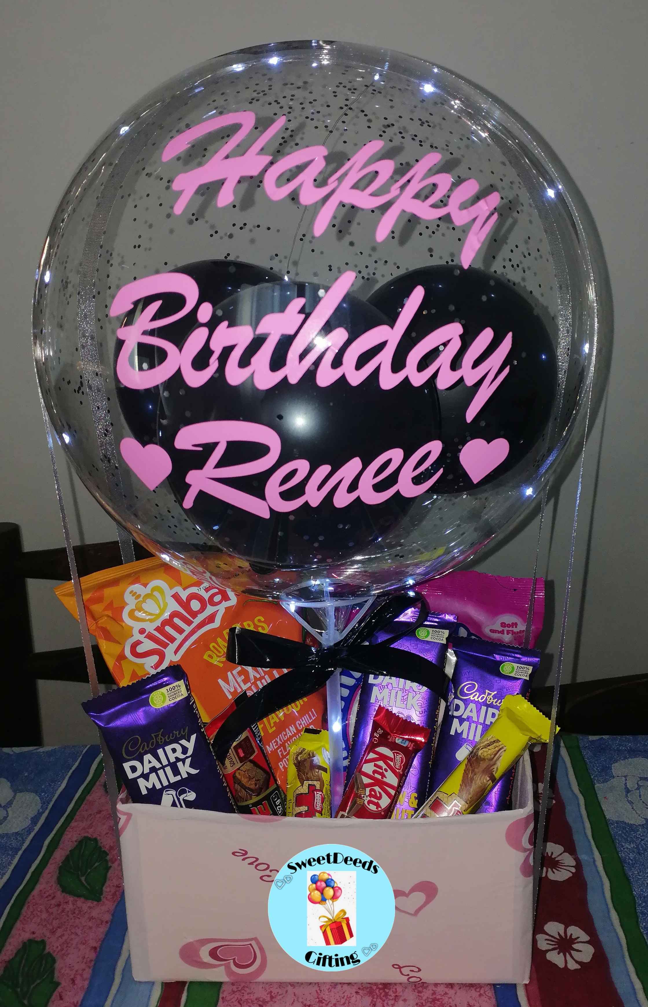 Personalised balloon goodie box 