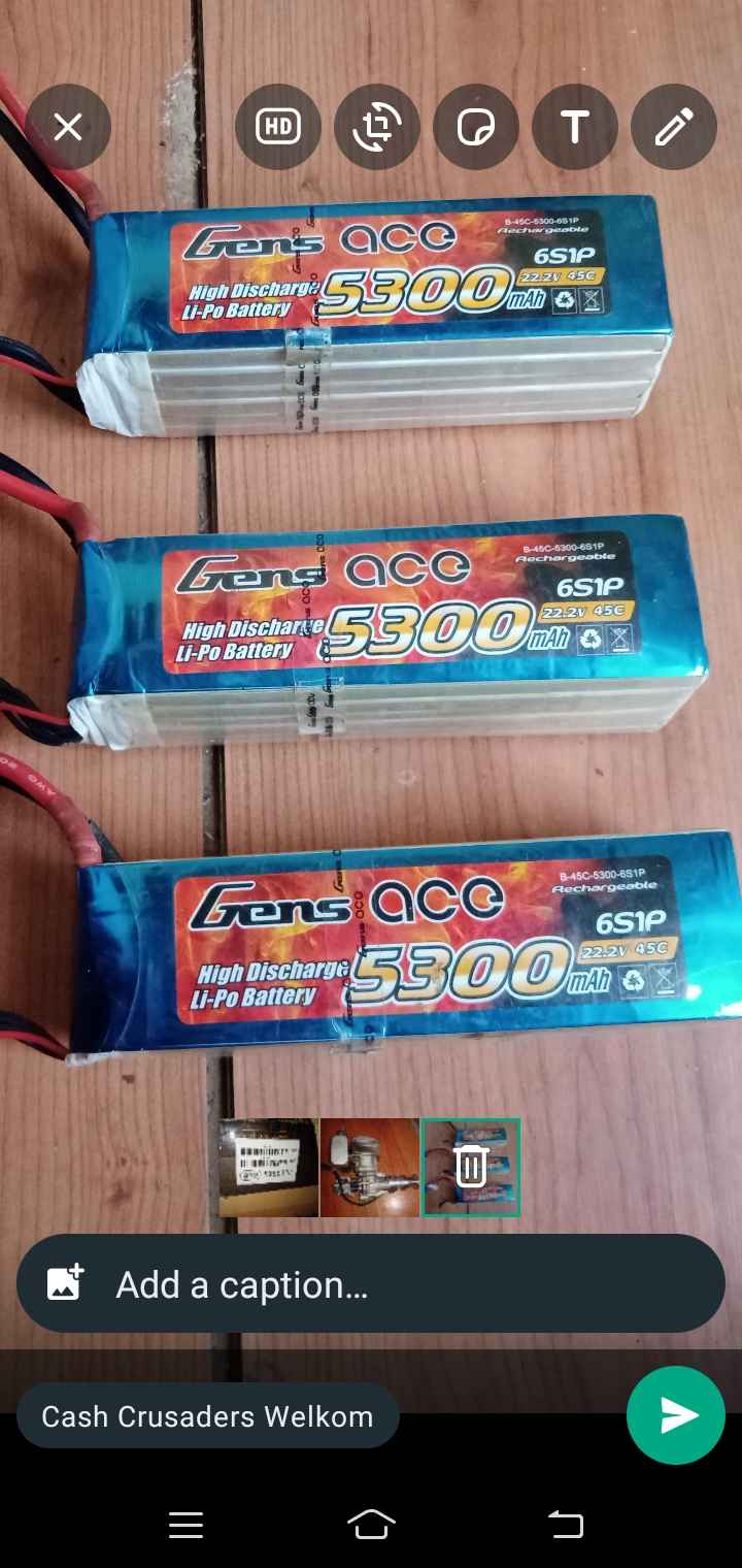 3x li-po batteries and gasoline enjin for RC plane still have the slip whatsappe me with an offer 065 1400 296