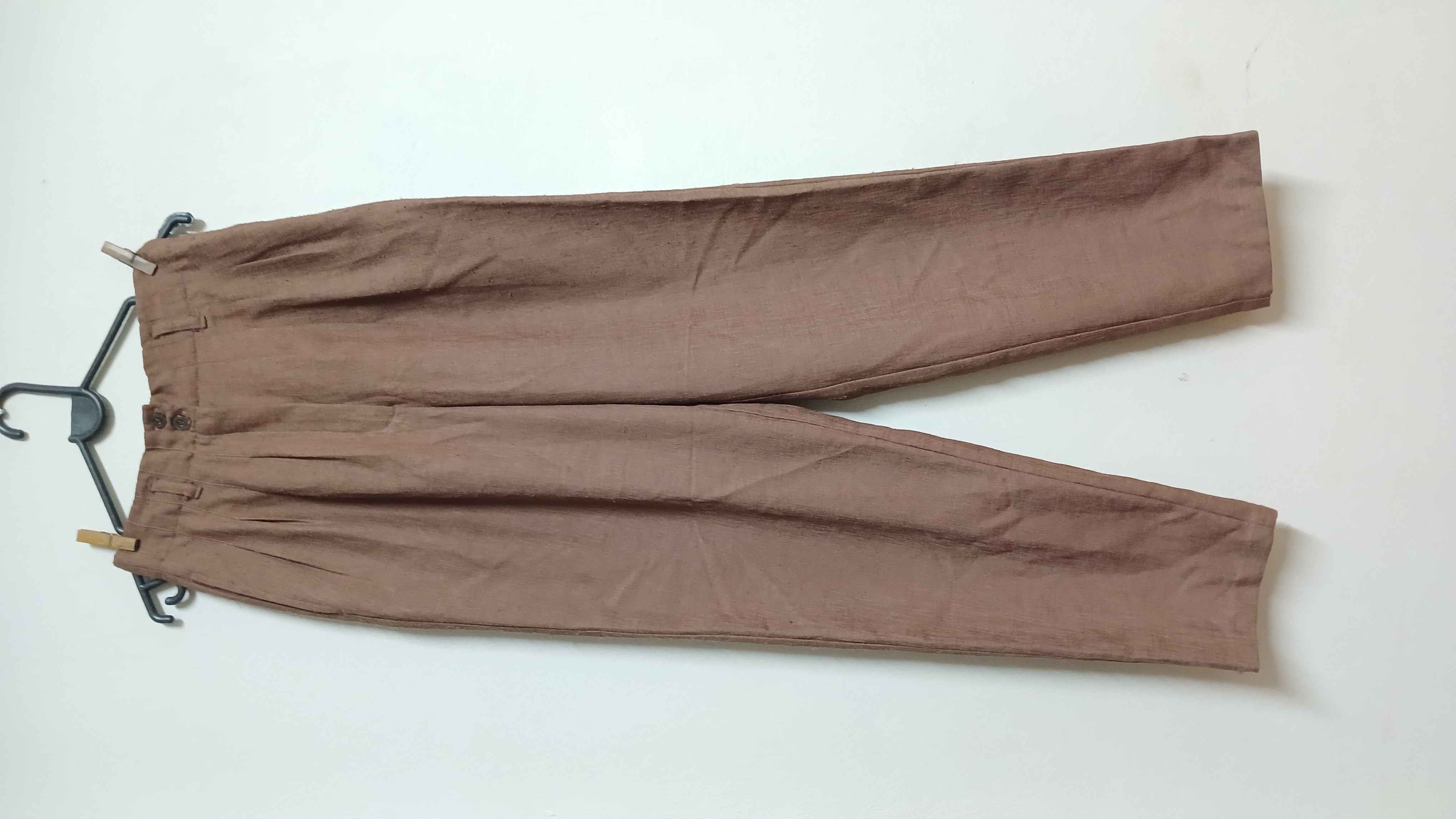vintage brown pants 60s style high waist 