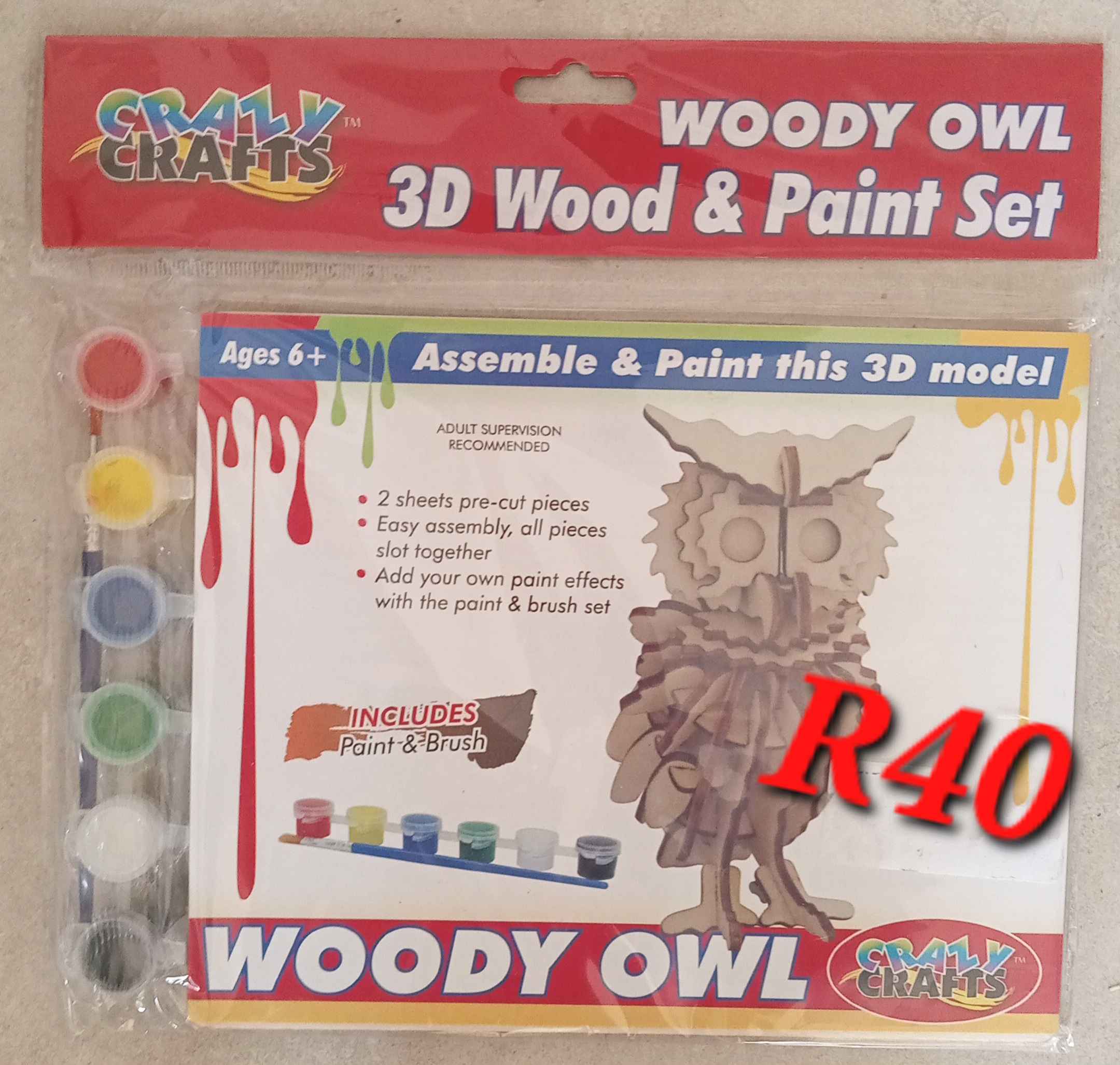 3D owl puzzle & paint set