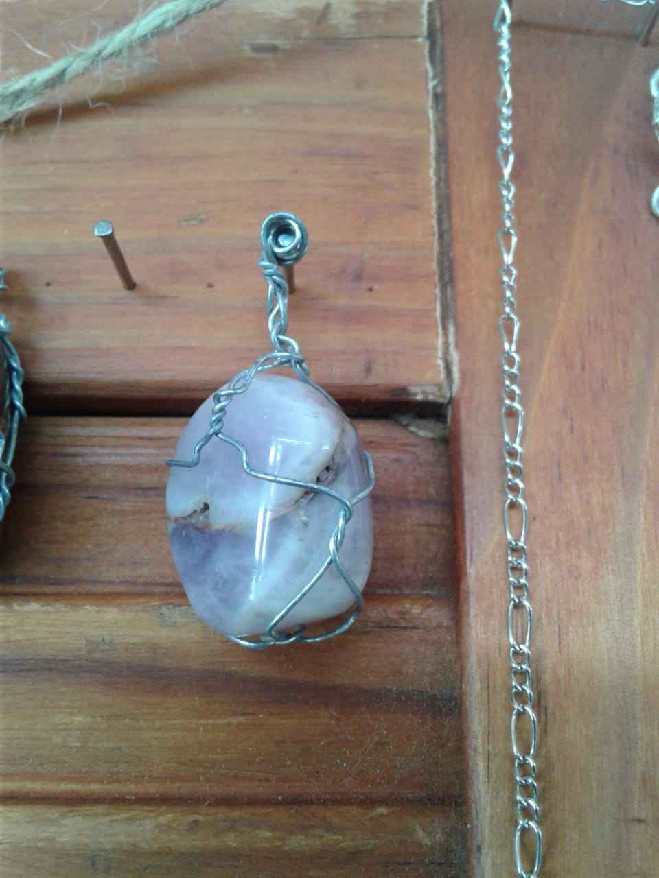 Amathyst wire wrapped pendant 