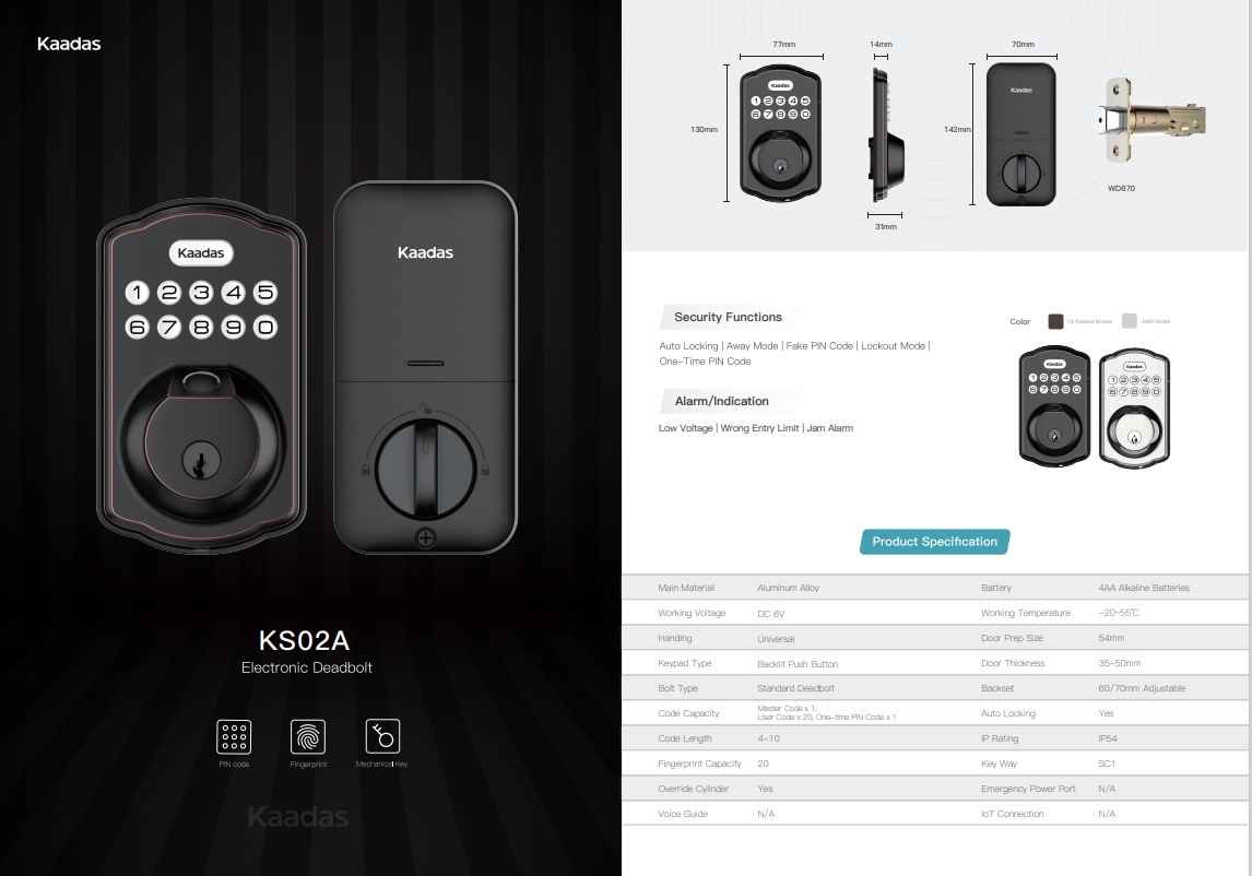 Smart Lock ( KS02A Electronic deadbolt )