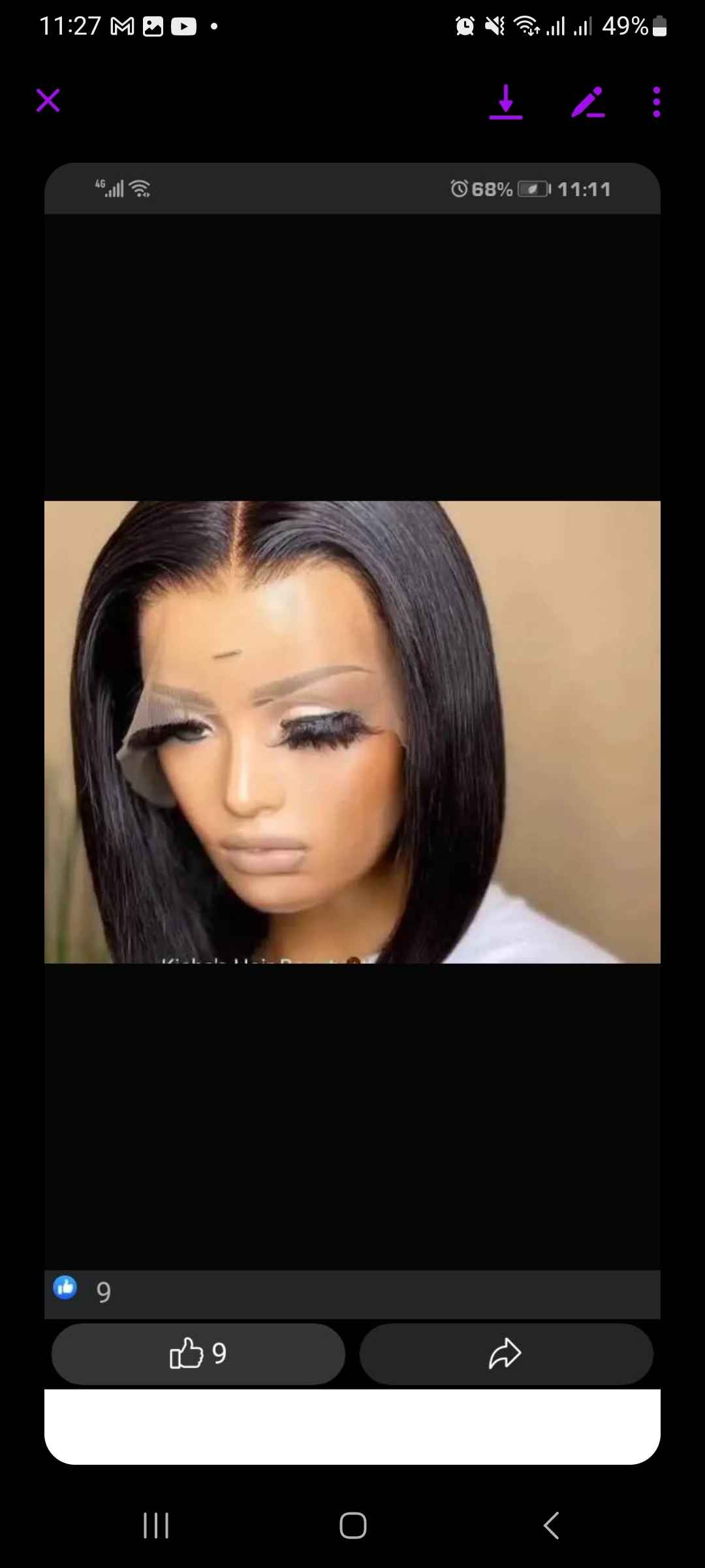 Grade 12A Full frontal lace wig Glueless