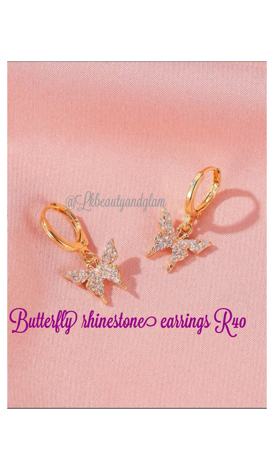 Rhinestone Butterfly earrings 