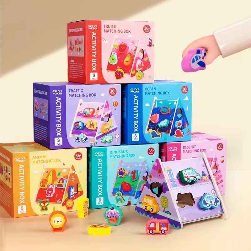 WOODEN MATCHING ACTIVITY BOXES