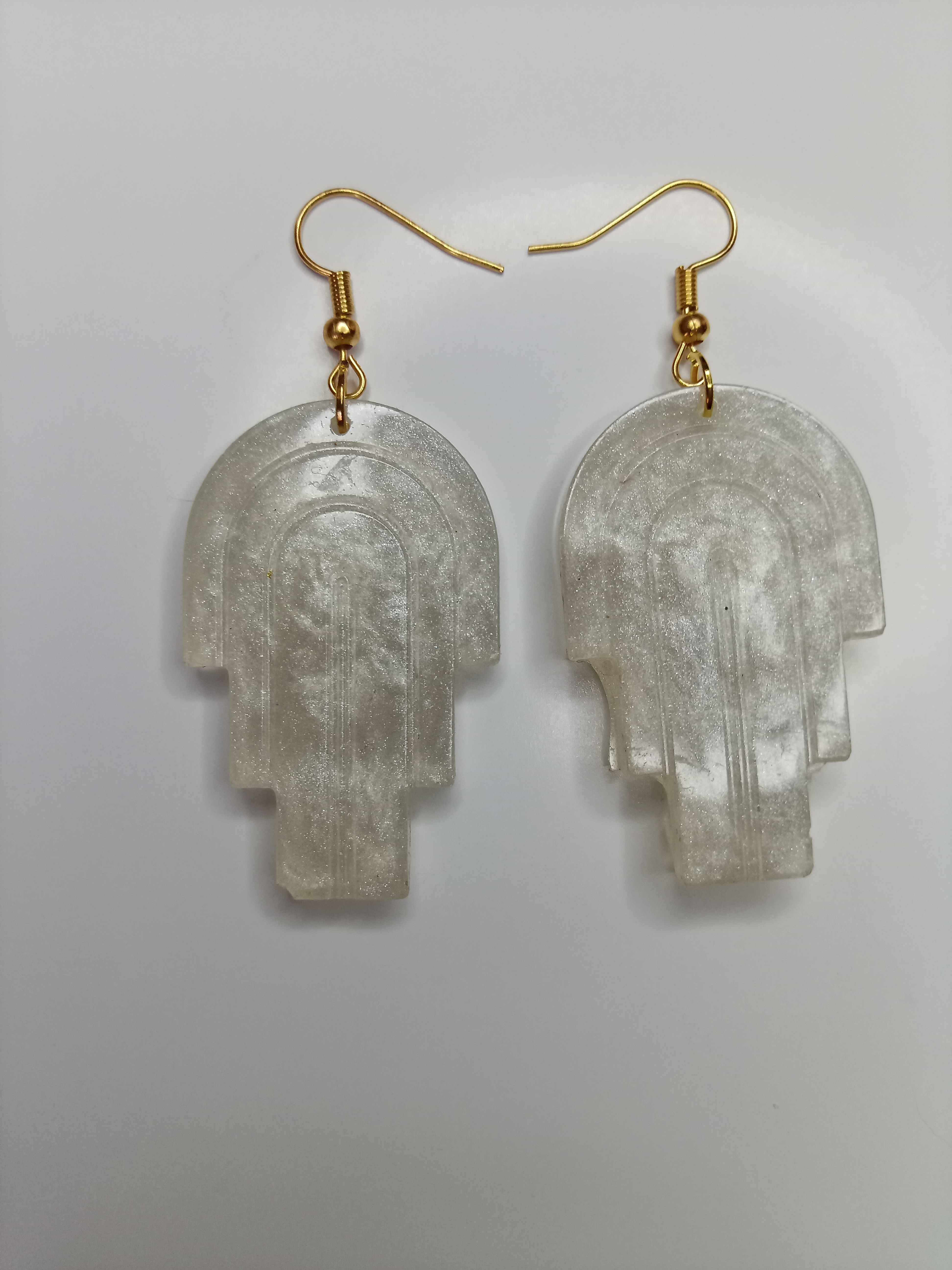 Angel Temple White and Gold earrings 