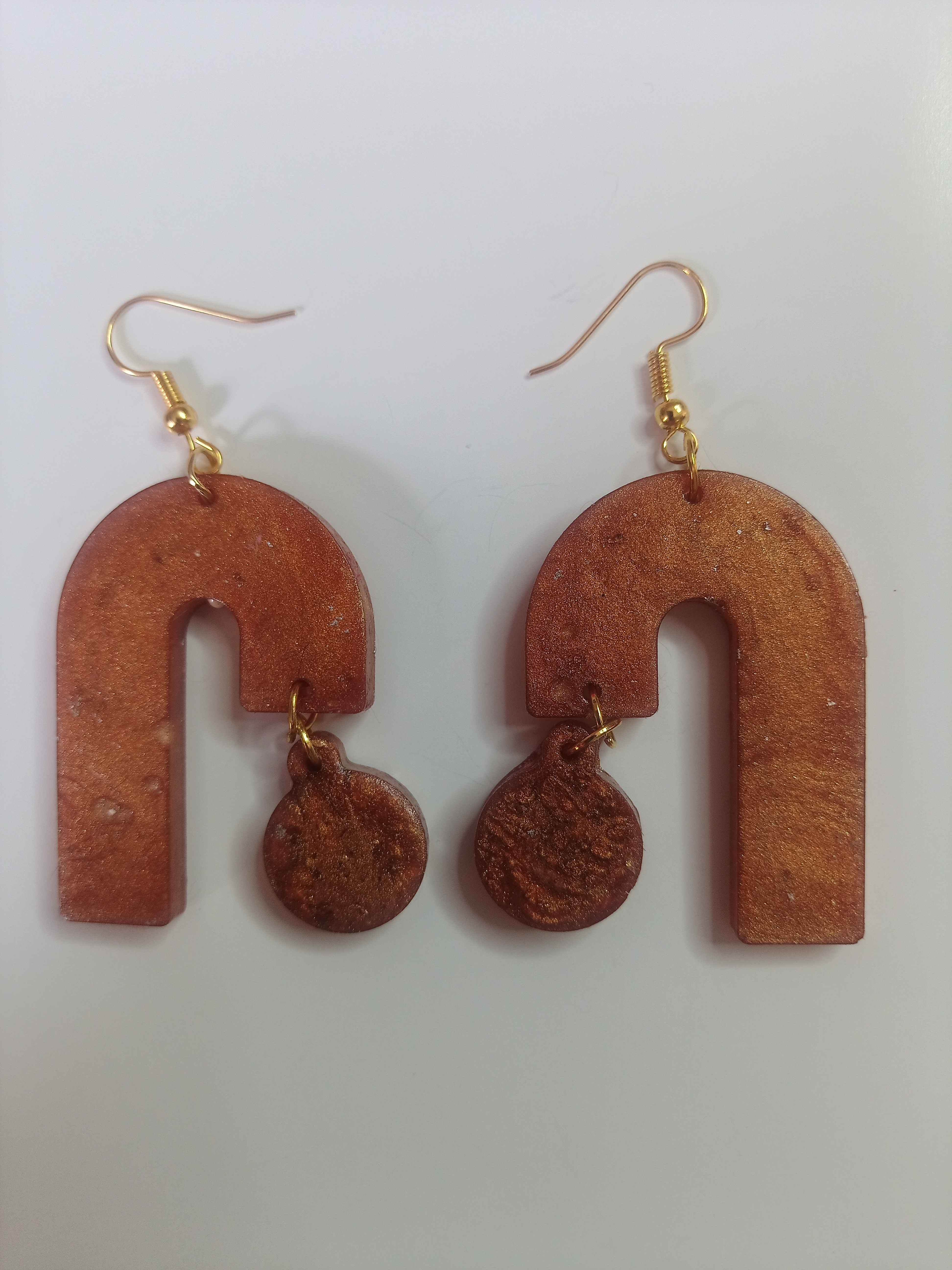 Bronze and gold earrings