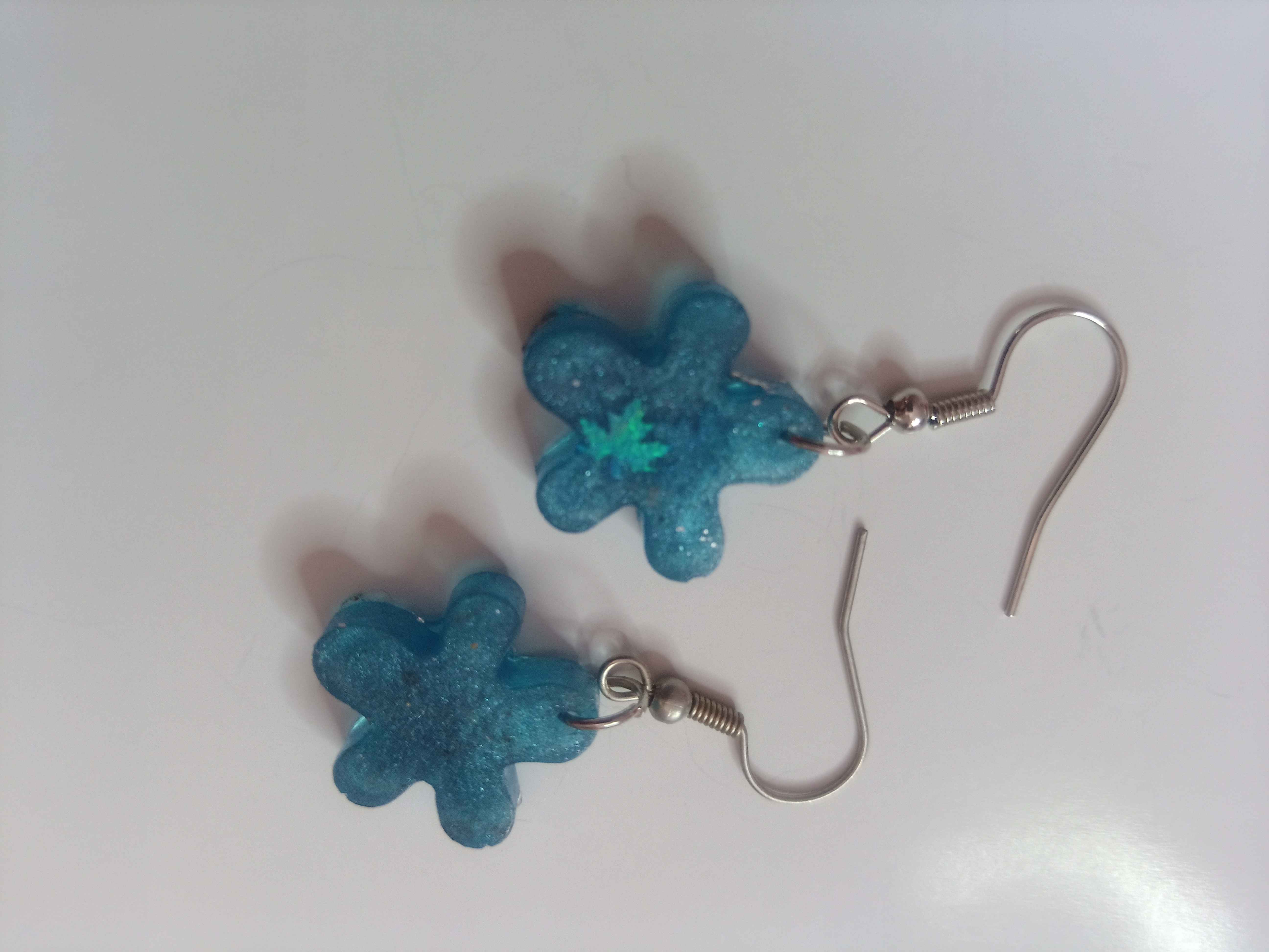 tiny blue flower earrings