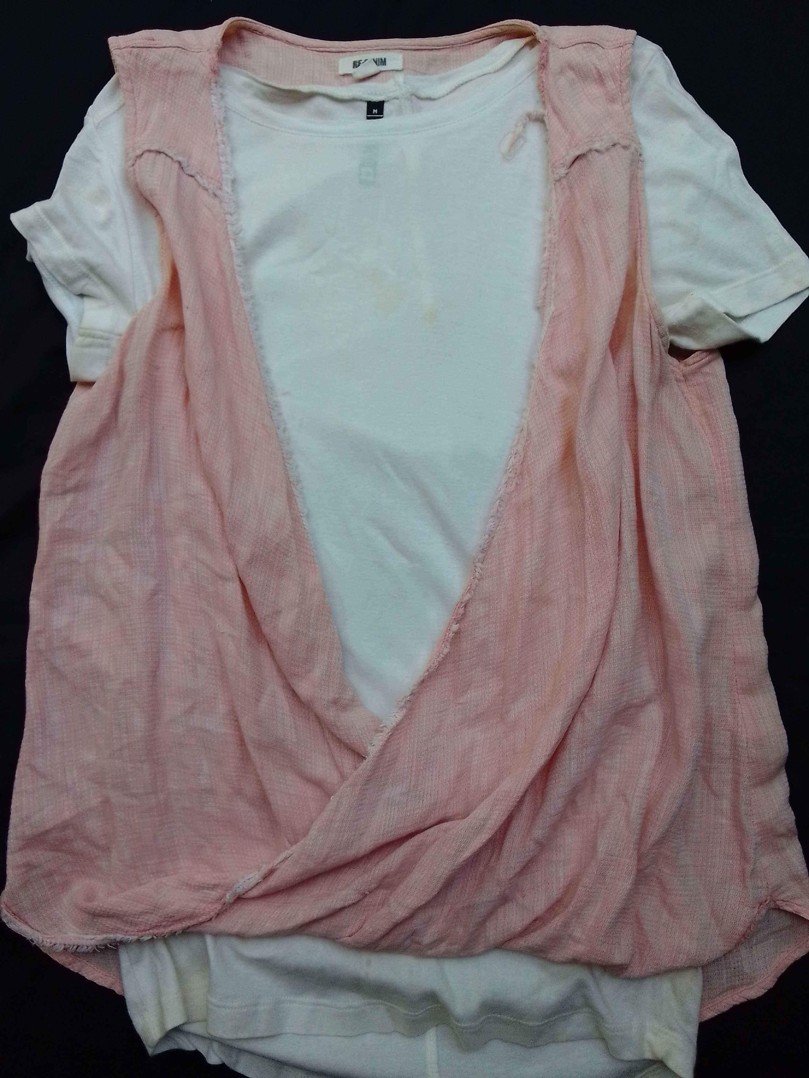 Pink and white shirt combo