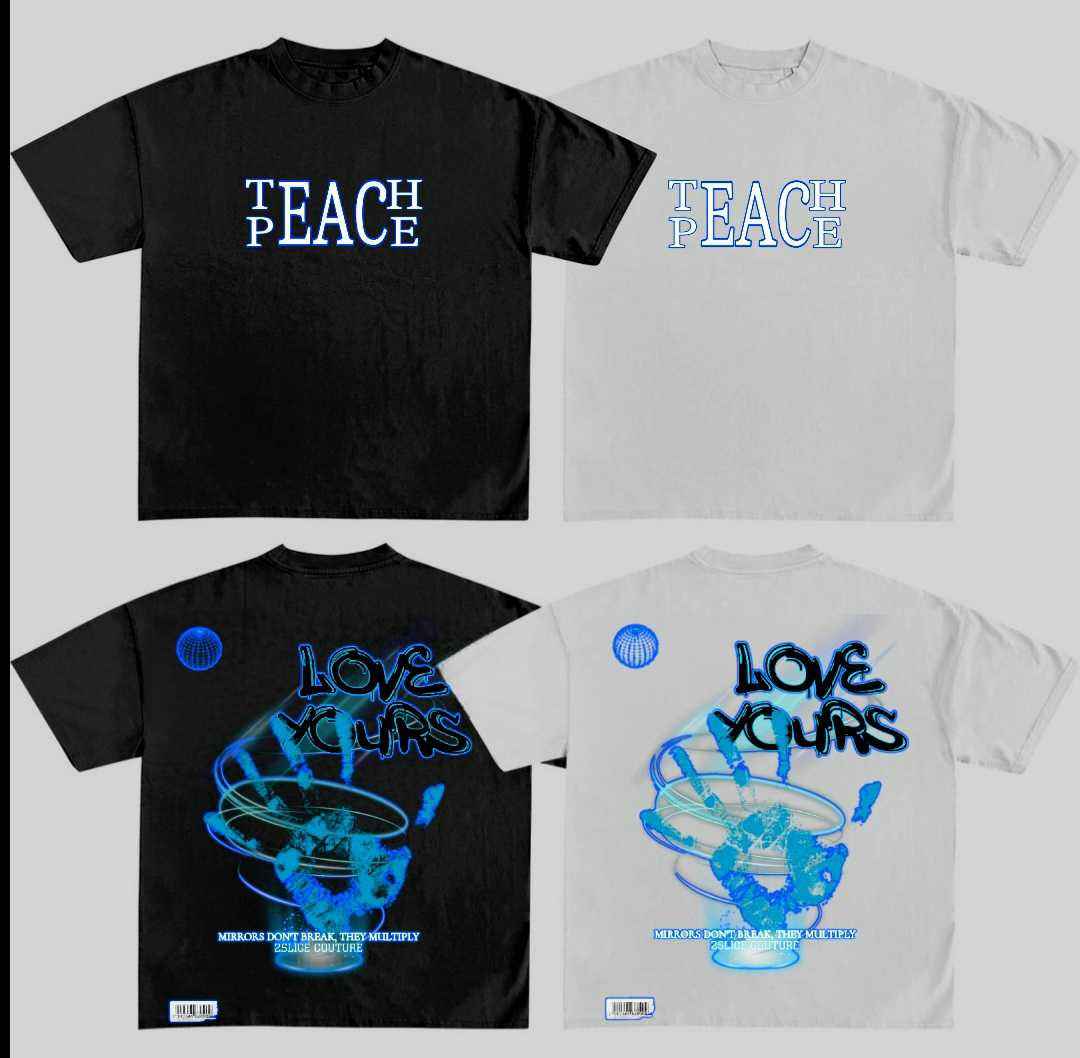 Blue Teach Peace Graphic Tee