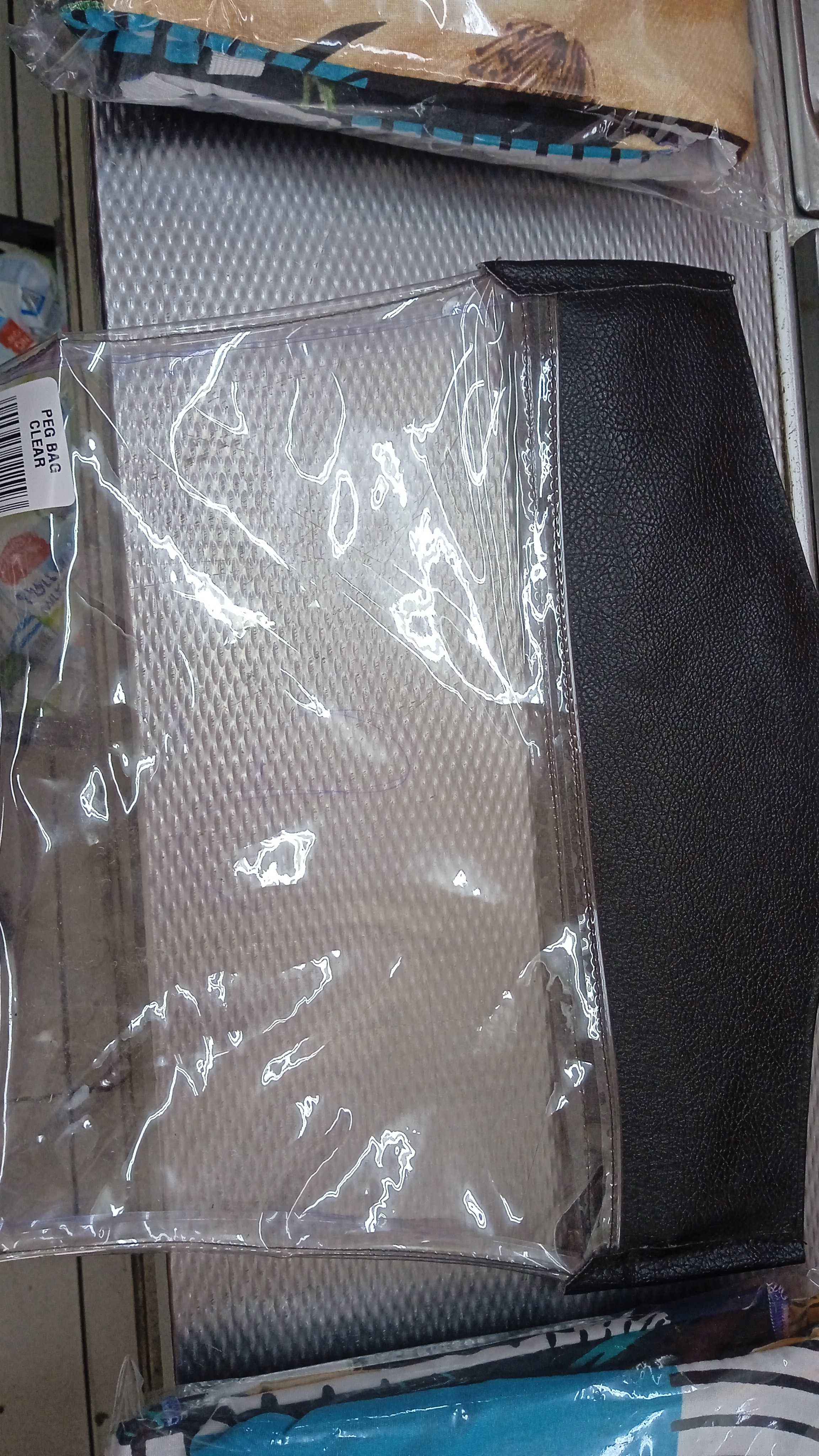 leather plastic peg bag 