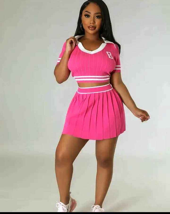 Crop Top & Pleated Skirt Set