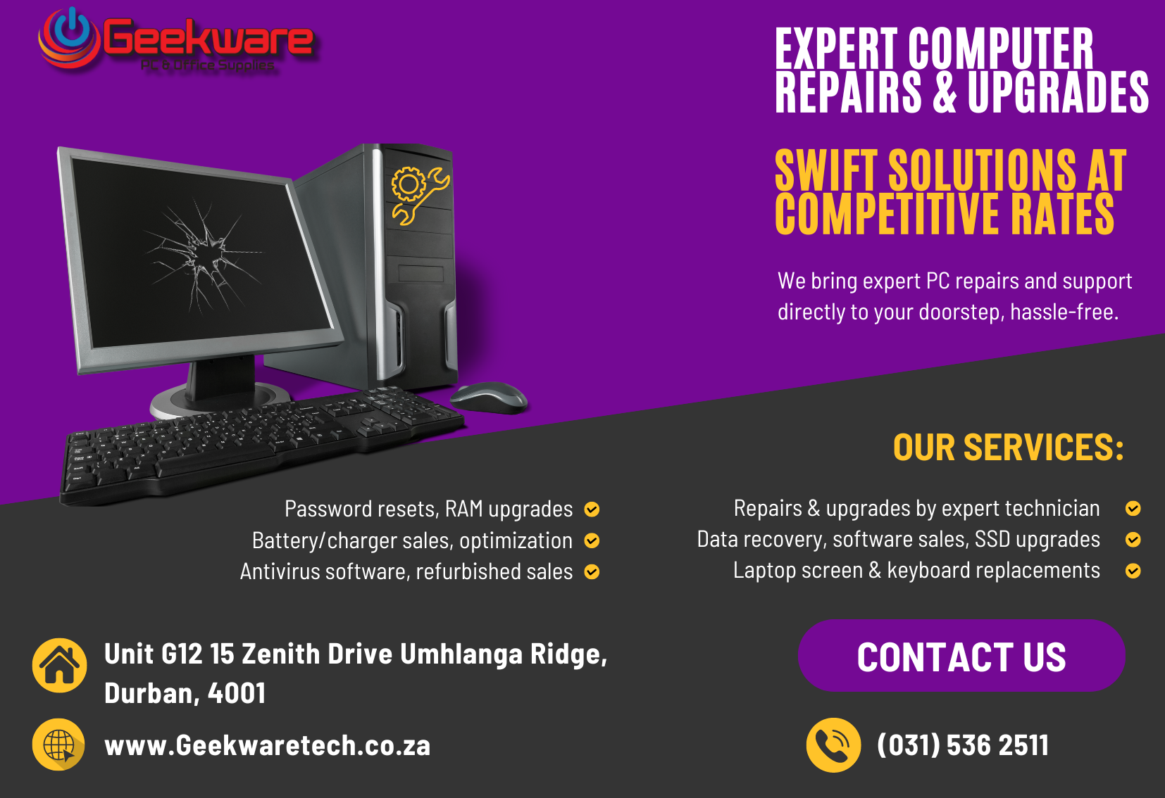 Computer Repairs and Upgrades-Sales and Service