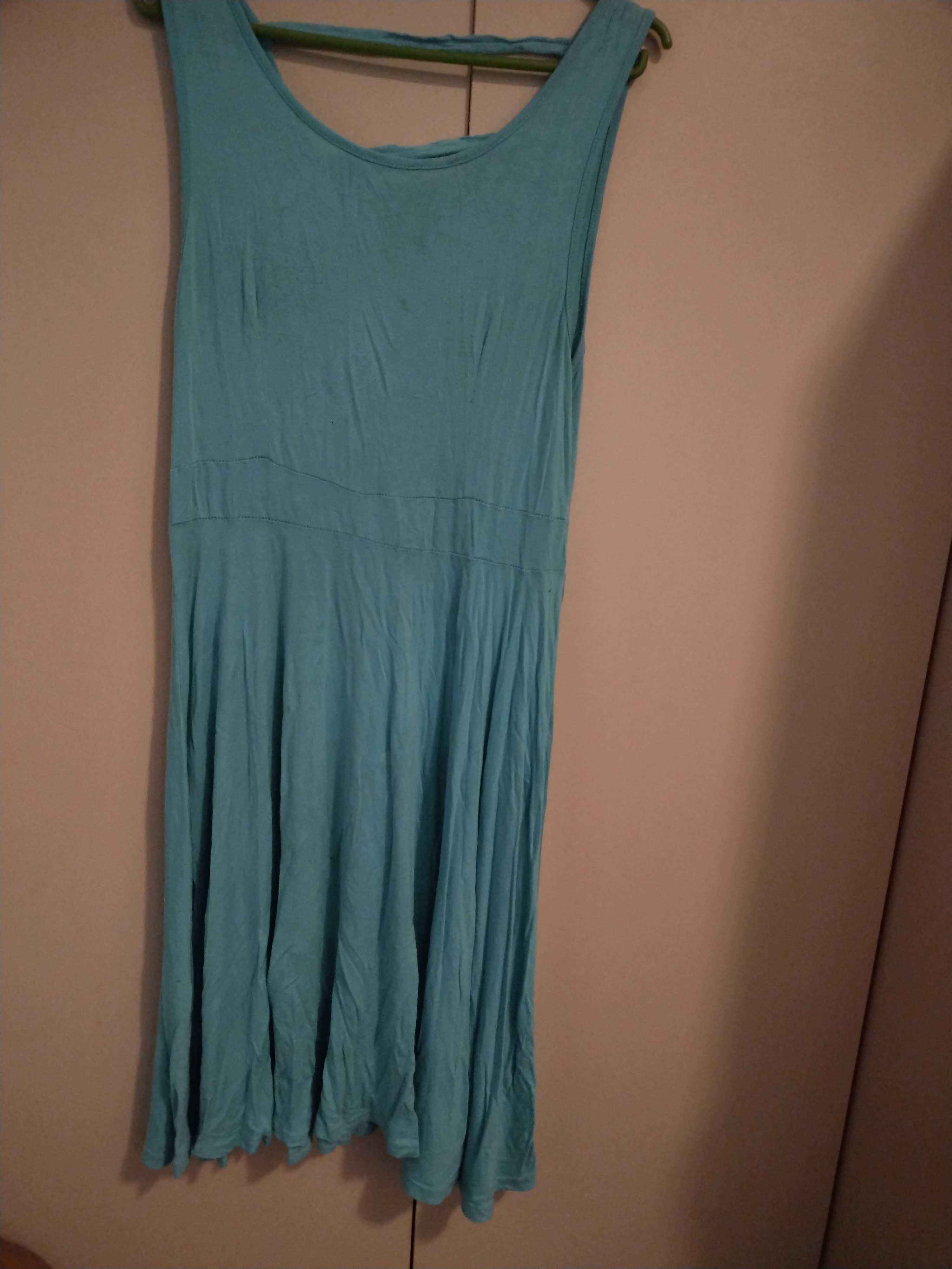 Medium size, below the knee summer terquoise dress