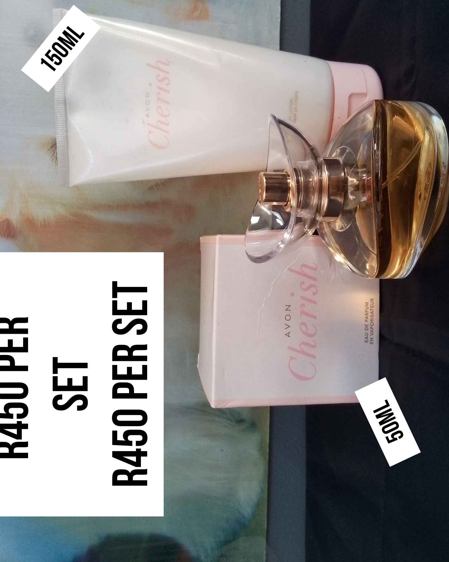 Avon Cherish perfume and lotion combo set