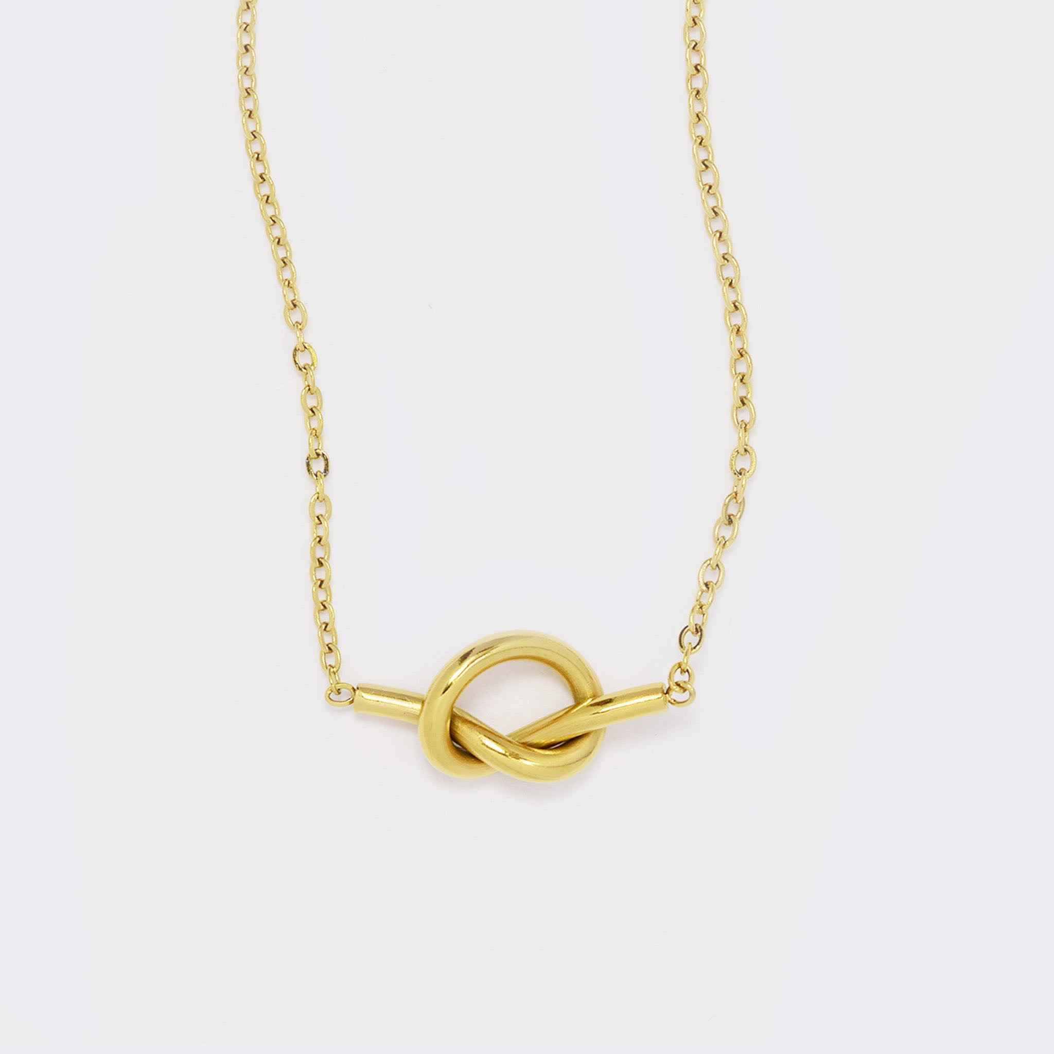 Steel gold knot necklace - SSYN5549