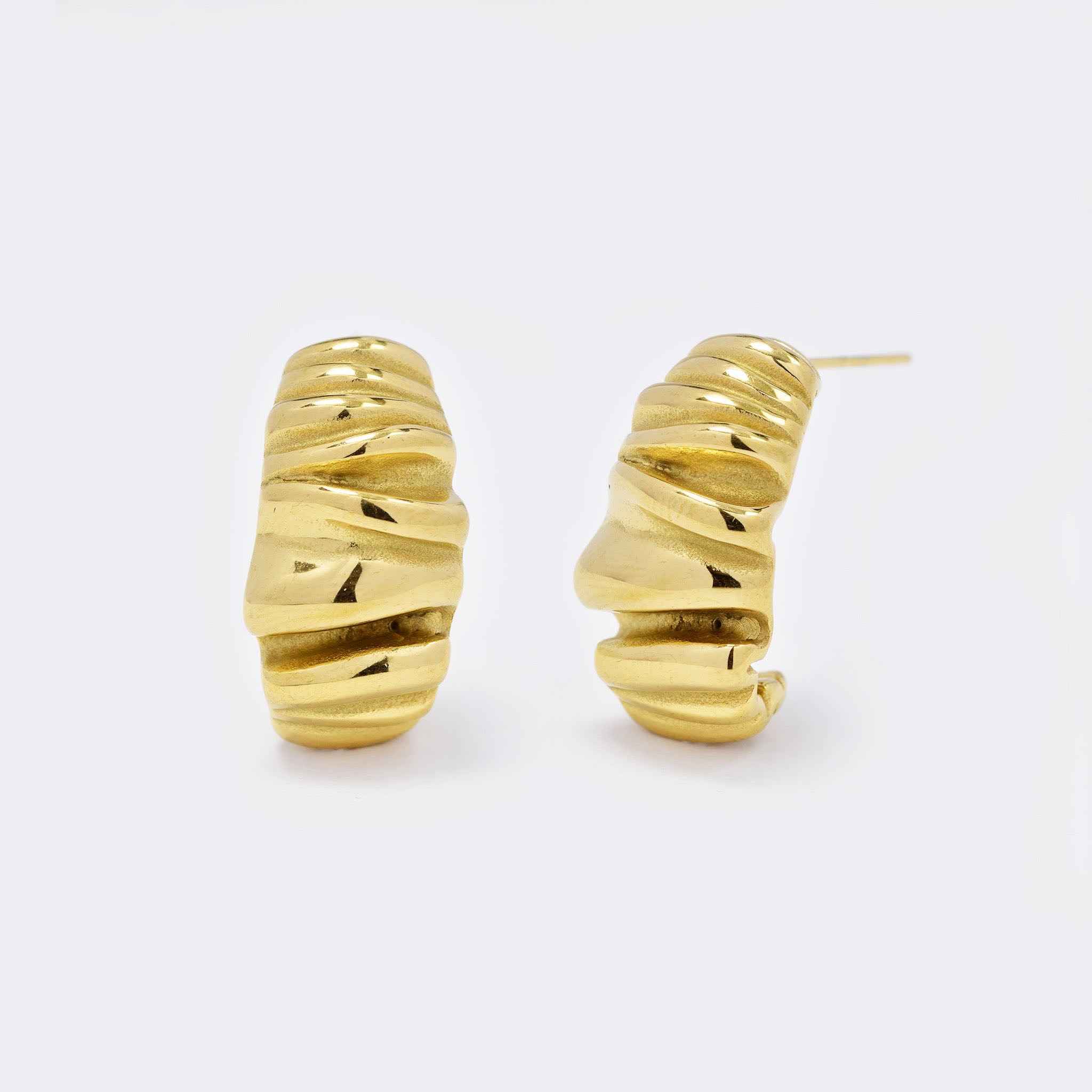 Stainless steel textured half hoop - SSYE5533