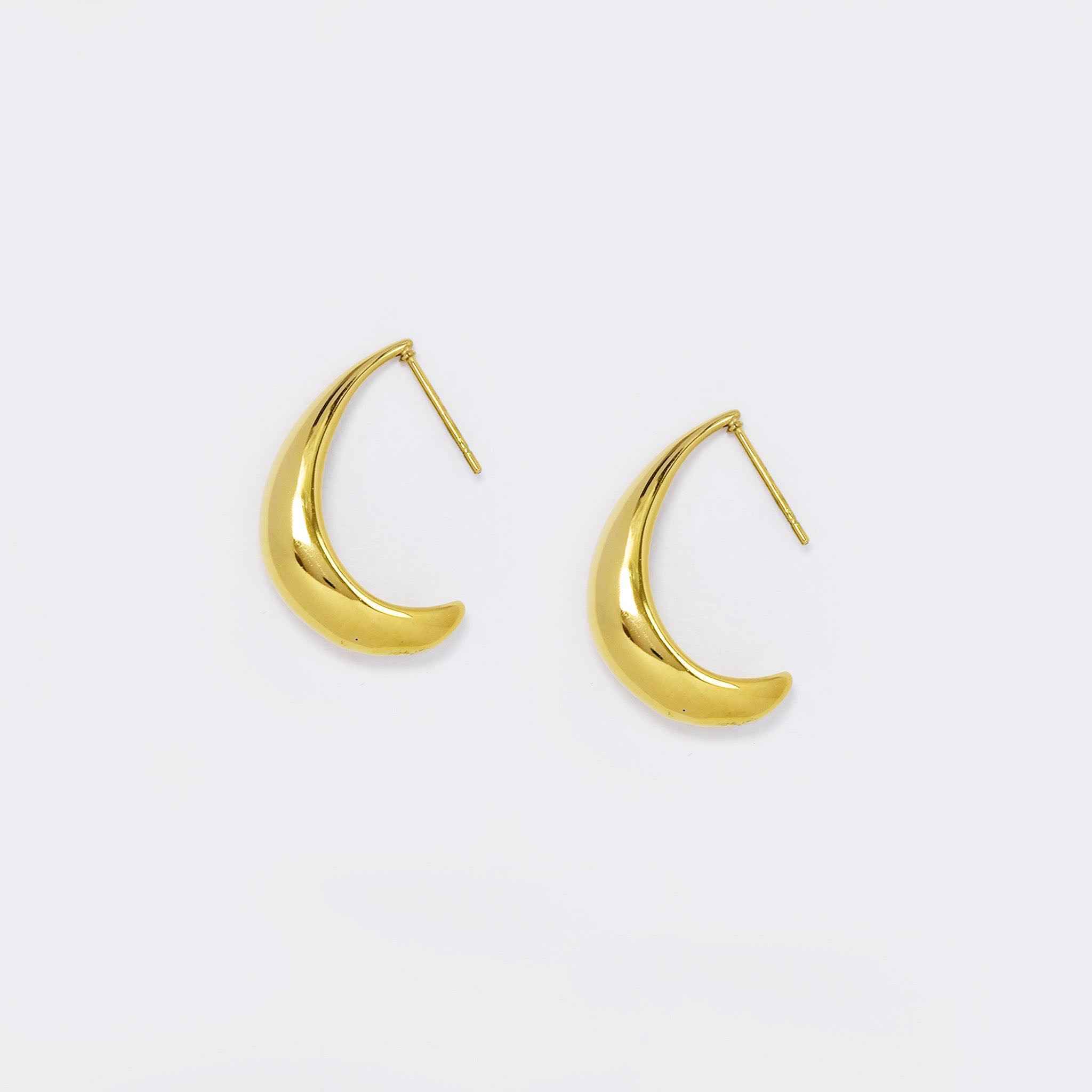 Stainless steel half hoop stud earrings - SSYE5537