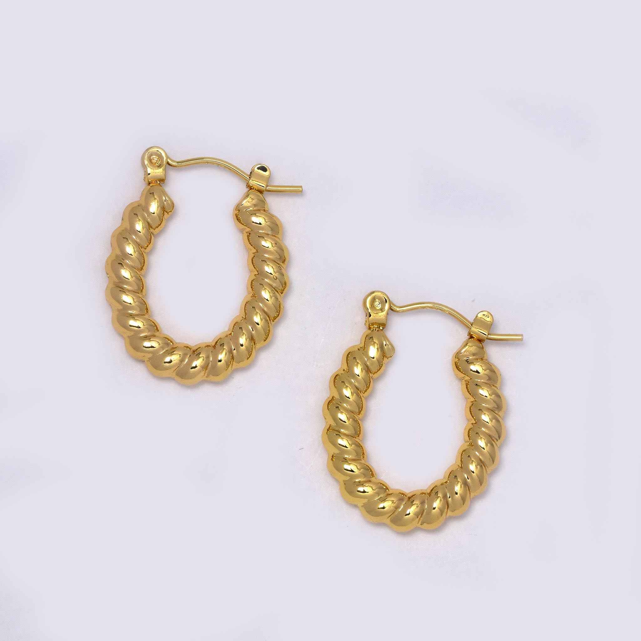 Stainless steel twisted hoops - SSYE5263