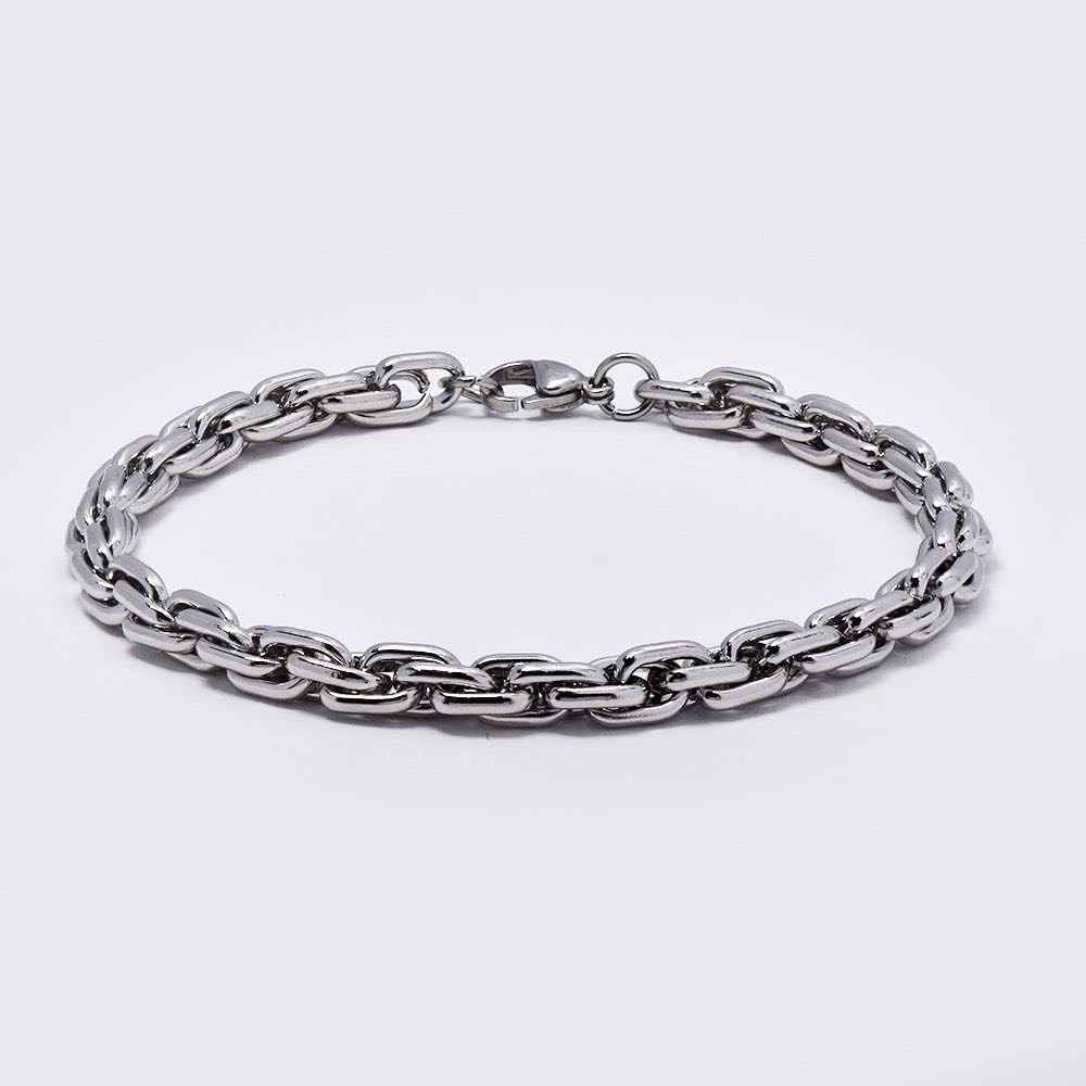 Stainless steel chunky knotted link bracelet - NCSSB042