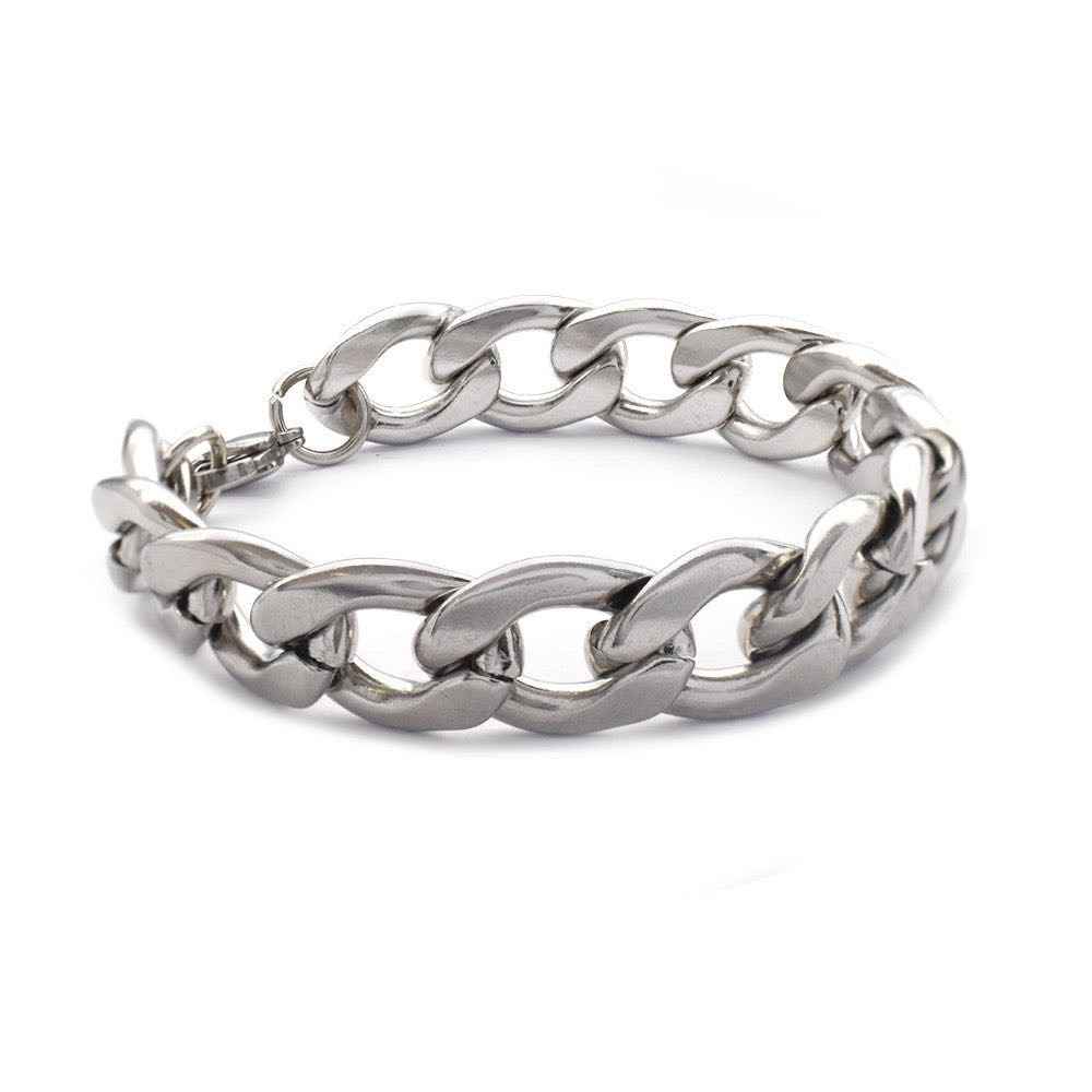 Stainless steel chunky 19cm x 13mm curb link bracelet - SSYB4131