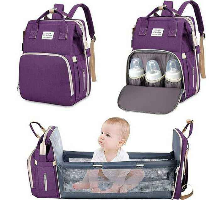 Large Baby Diaper Travel Backpack Sleeping Bag - Maroon