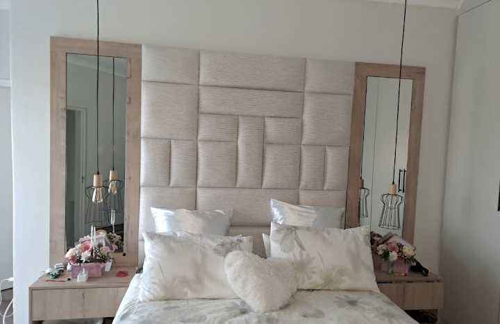 headboard mirror and pedestal set