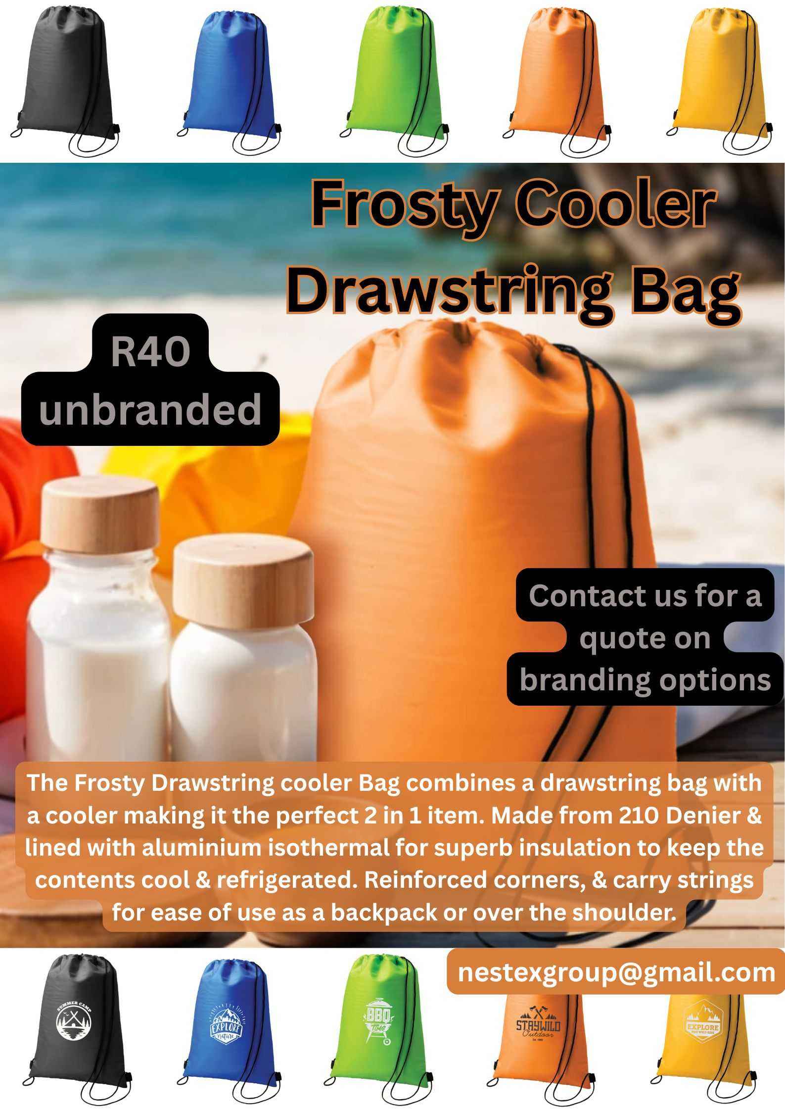 Frosty Cooler Drawstring bag