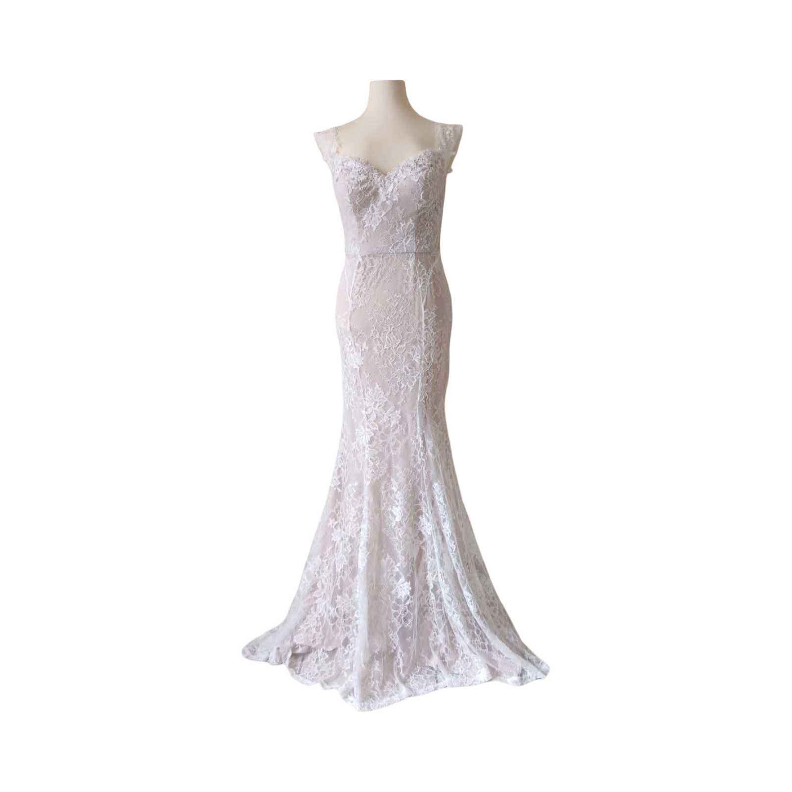 Laced fit and flare wedding dress 