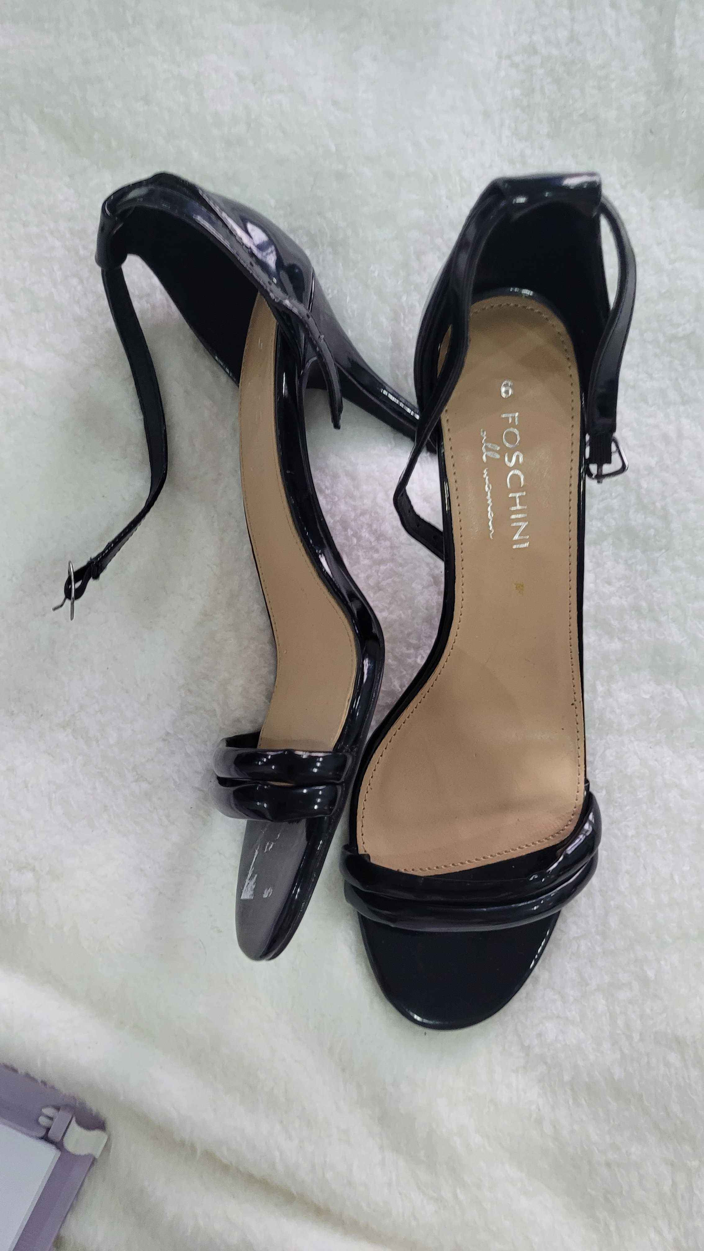 ladies black high heel sandal