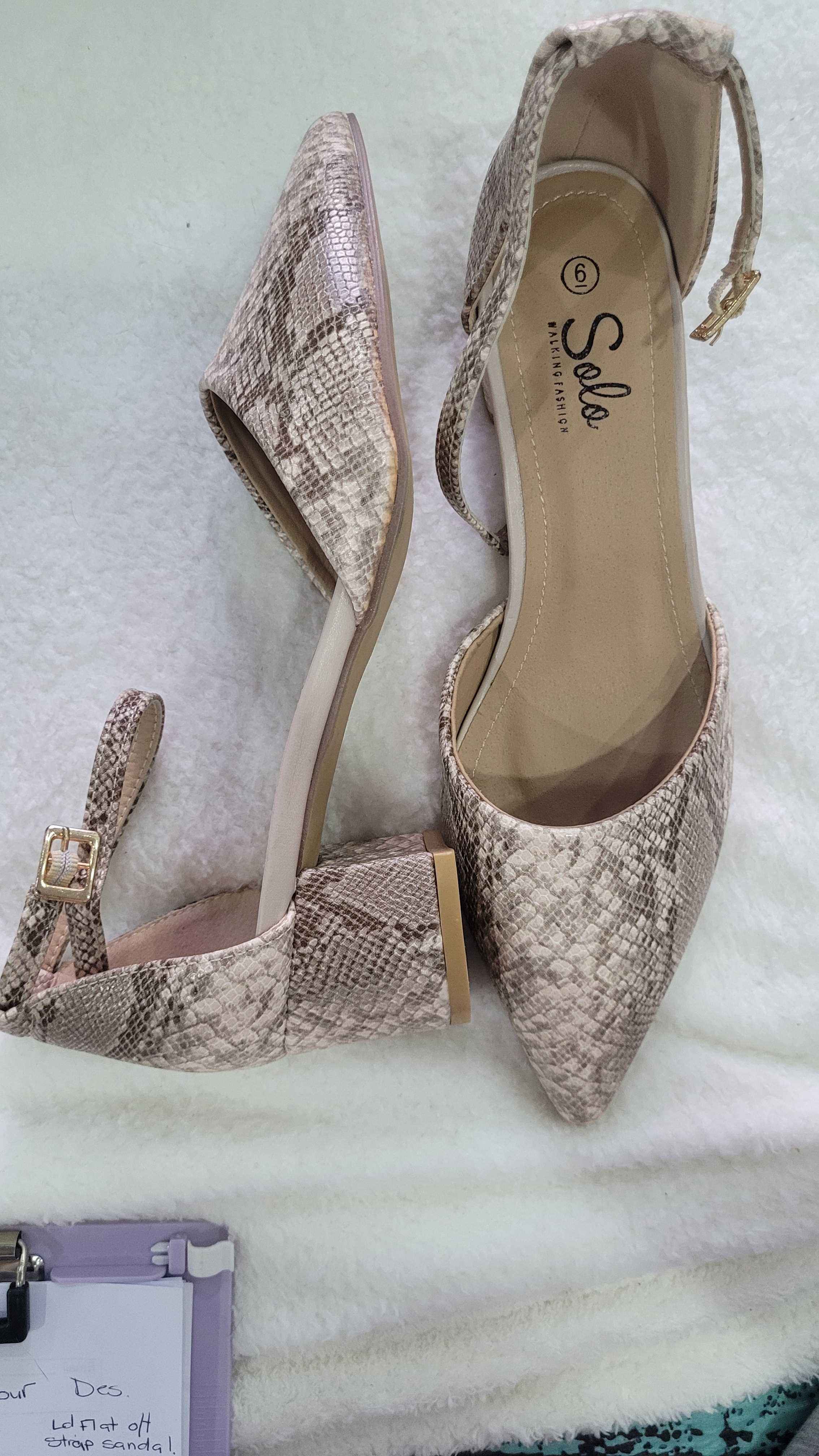 ladies snake skin court shoe