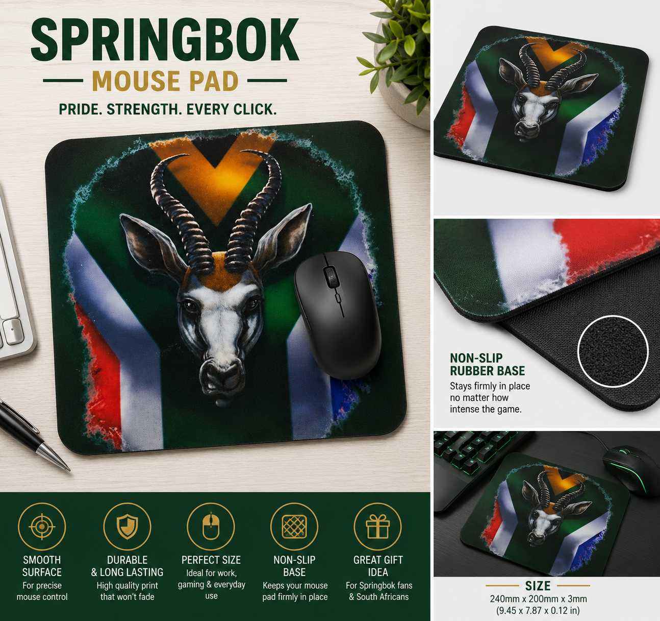 Springbok Theme Mouse Pad
